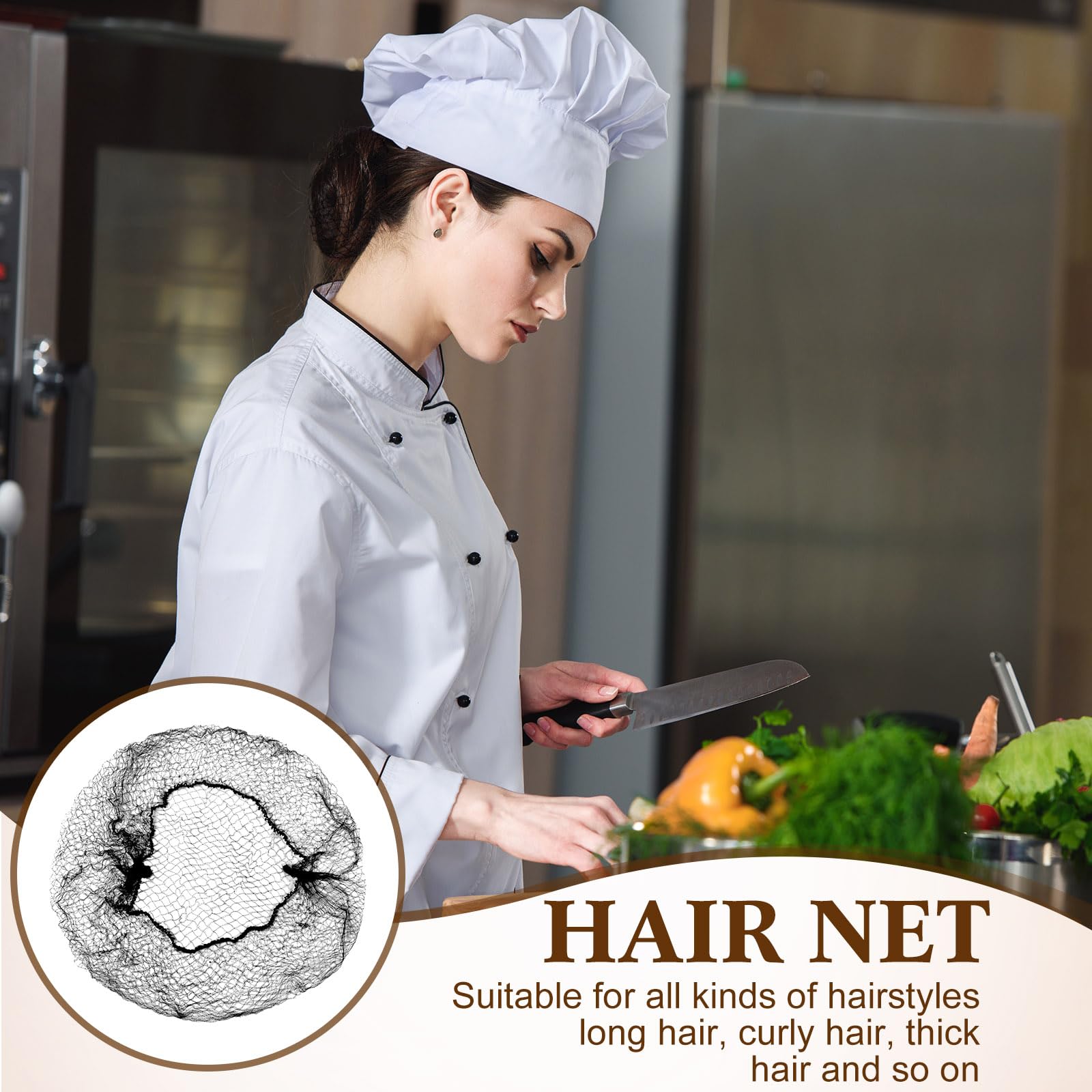Yuxung 720 Pcs Mesh Hair Nets Bulk 24 Inches Black Elasticity Invisible Elastic Wig Nets Mesh Hairnets Hair Accessories for Wome
