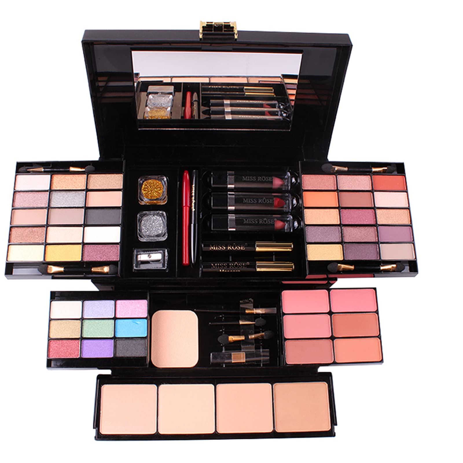 Pure Vie 54 Color All-in-One Holiday Gift Makeup Set Cosmetic Essential Starter Bundle Include Eyeshadow Palette Lipstick Concea