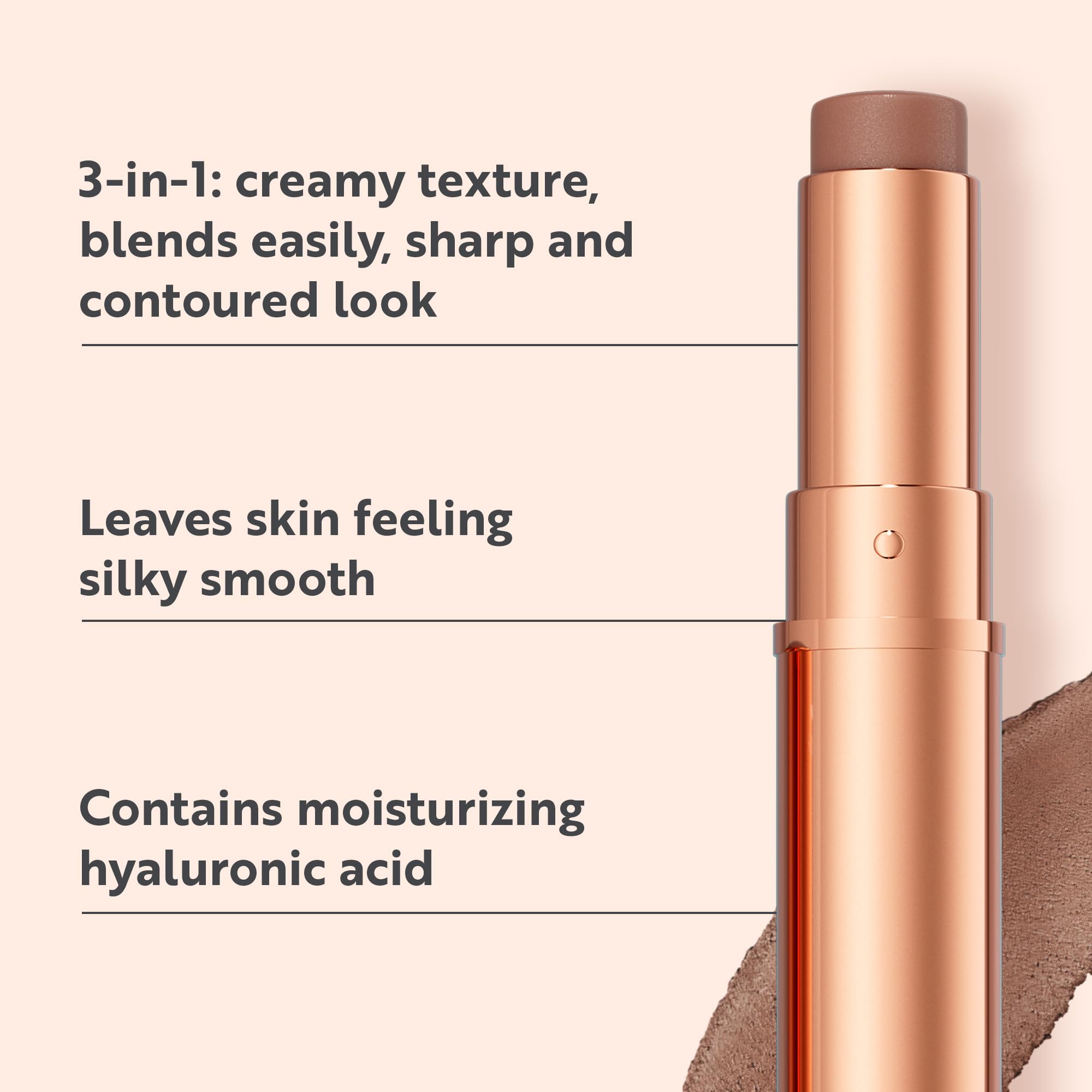 M. Asam Magic Finish Cream Contour Stick Medium-Dark - Creamy Contour Stick For A Defined Face Shape, Creates Optical Shadows, M