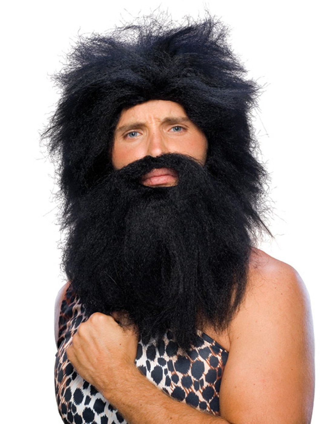 Rubie'S Characters Caveman Beard And Set Wig, Black, One Size