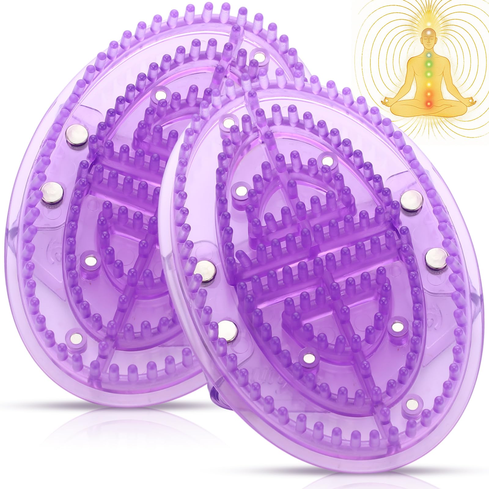 Acellegic 2 Pcs Magnetic Meridian Massage Brush for Belly Fat,Purple