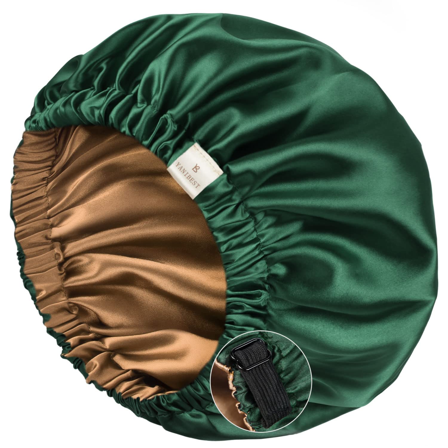 YANIBEST Satin Bonnet for Sleeping, Hair Bonnets for Women and Men, Double Layer Ajustable Silky Bonnet for Curly Braids Hair Da