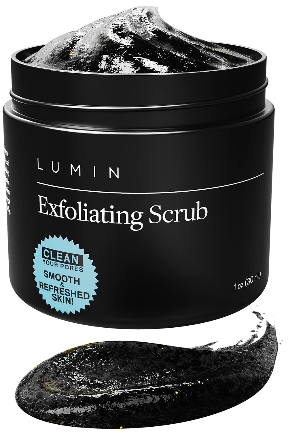 Lumin - Charcoal Scrub Deep Detox for Men - Face Cleanser for Men, Pre Shave Scrub, A Charcoal Face Exfoliator that Refreshes &