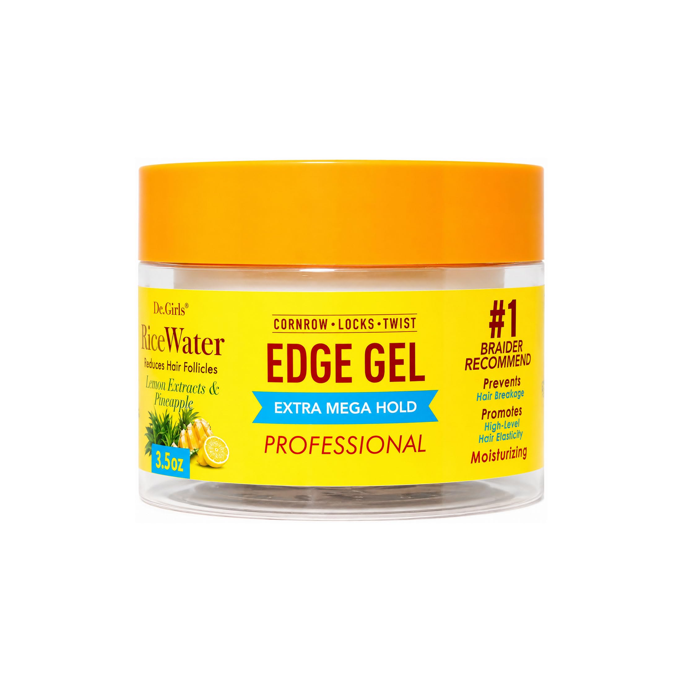 R&B Collection Dr. Girls Rice Water Edge Gel  No Flaking, Extra Mega Hold for Cornrows, Locs & Twists with Biotin, Castor Oil 3