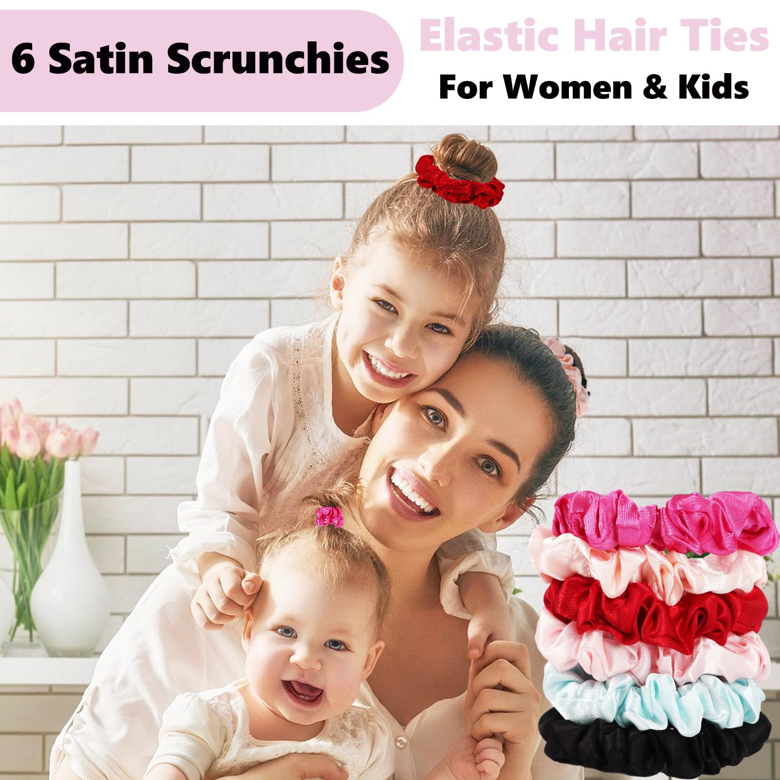 2 Pcs Satin Bonnet For Kids Sleeping,Kids Bonnets For Girls With Kids Scrunchies For Kids,Toddler