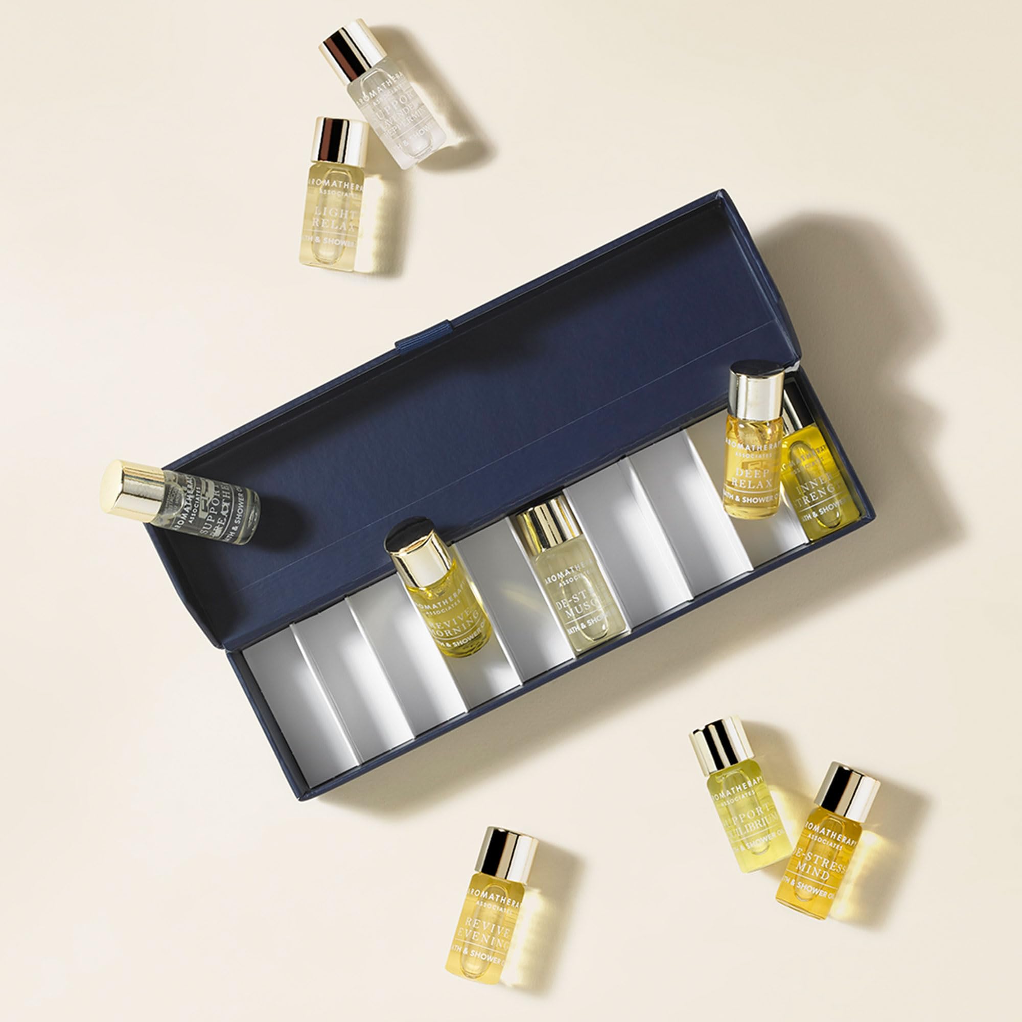 Aromatherapy Associates Essential Oil Blends - Luxury Shower Oil Set, 10 Pack (0.10fl oz Each), Gift Boxed for Daily Aromatherapy Care