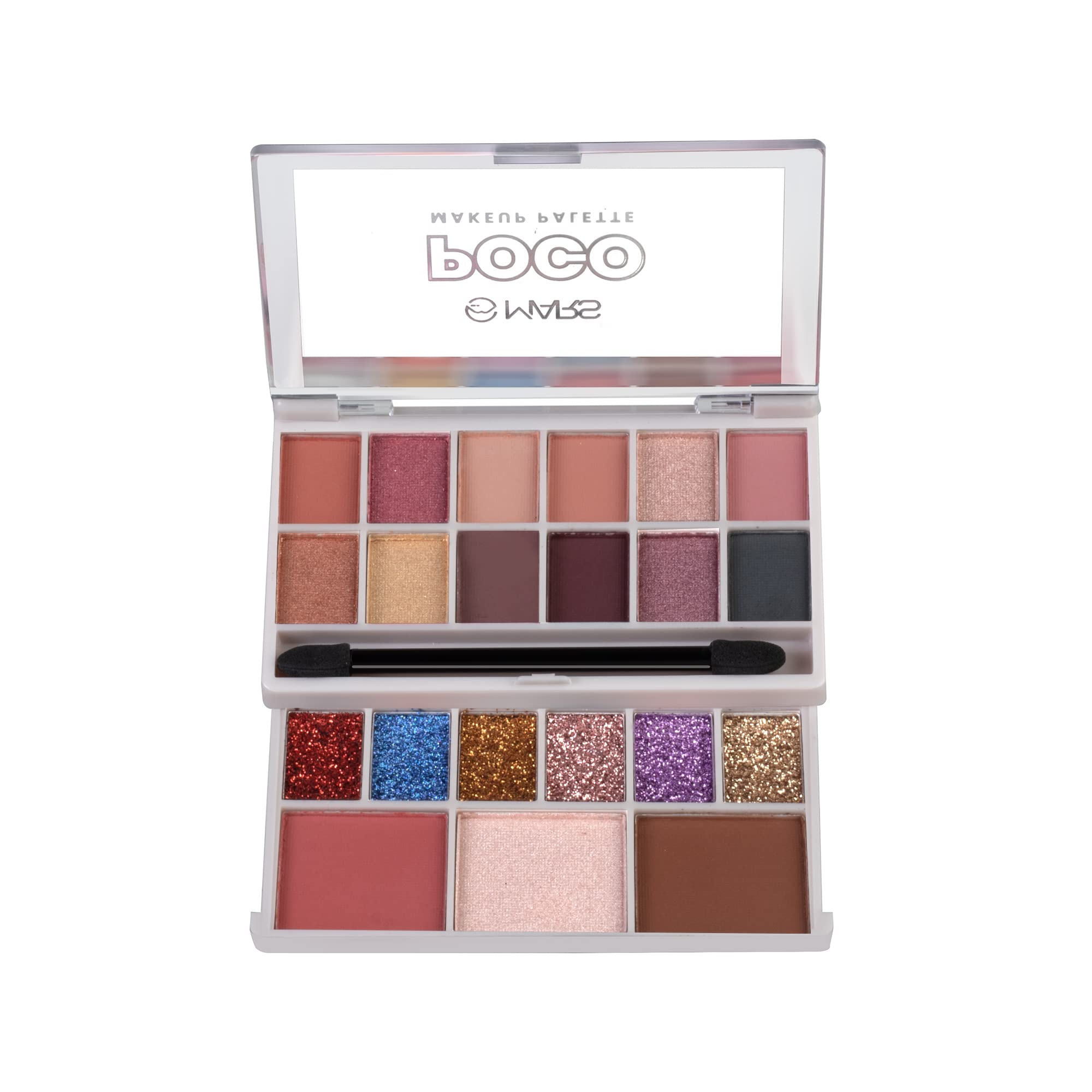 Mars Poco Face Makeup And Eyeshadow Palette With Slider Case | Free Applicator | Long Wearing | Highly Pigmented And Easy To Ble