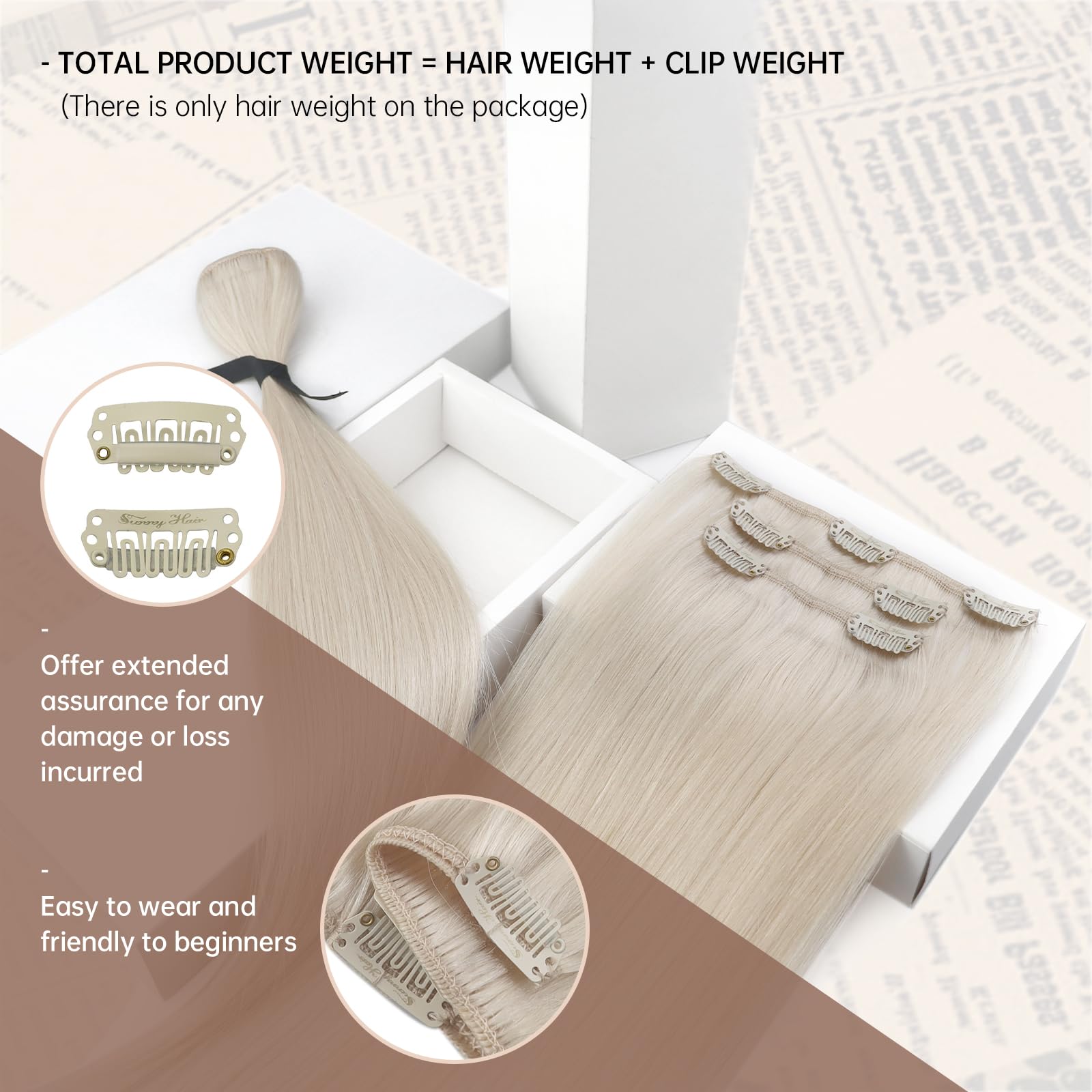 Sunny Blonde Clip In Hair Extensions Blonde Human Hair Clip In Extensions Platinum Blonde Clip In Hair Extensions For Party Doub