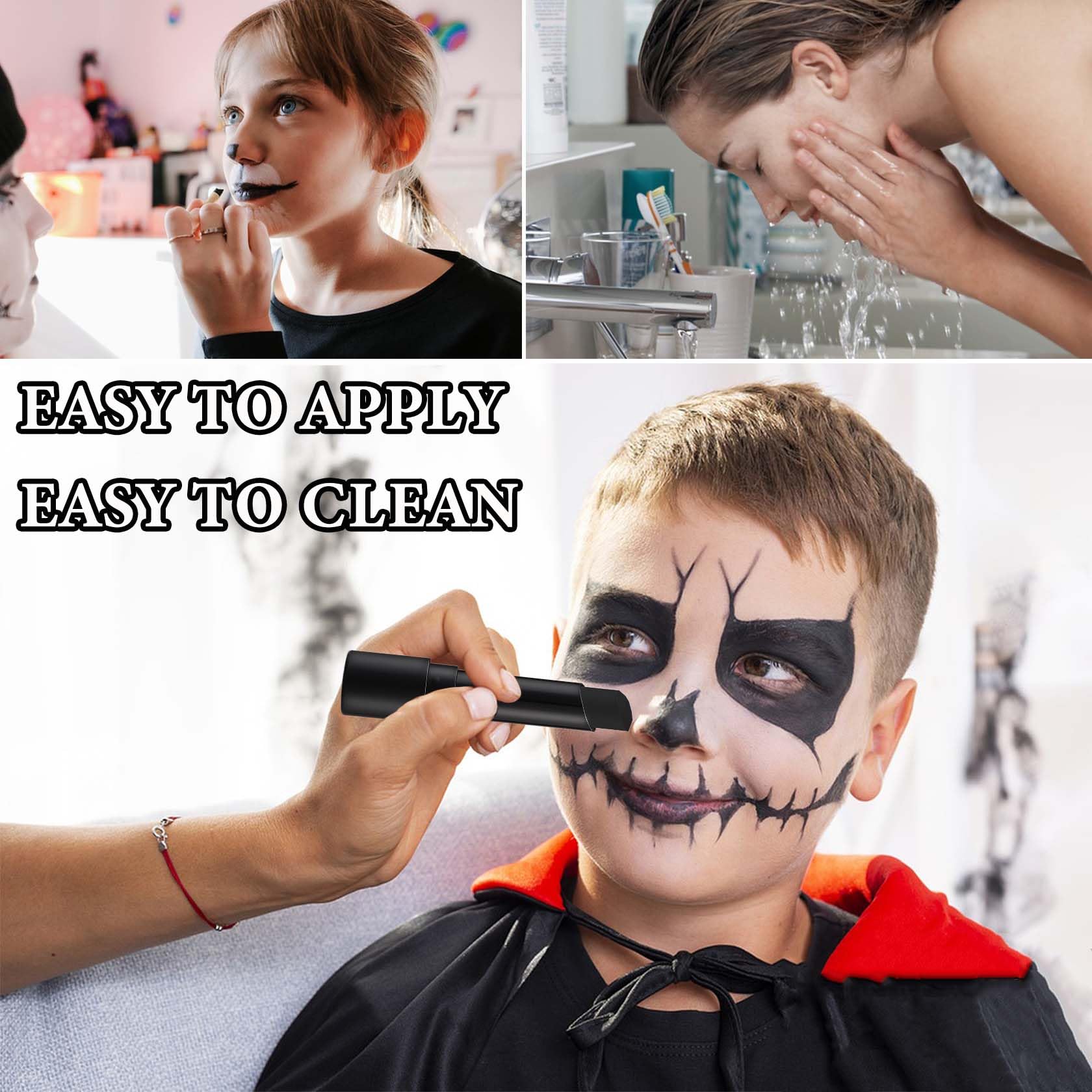 Fusang Black Face Body Paint Stick,High Pigmented Eye Black Stick Long Lasting Black Matte Lipstick Waterproof Body Paint Stick