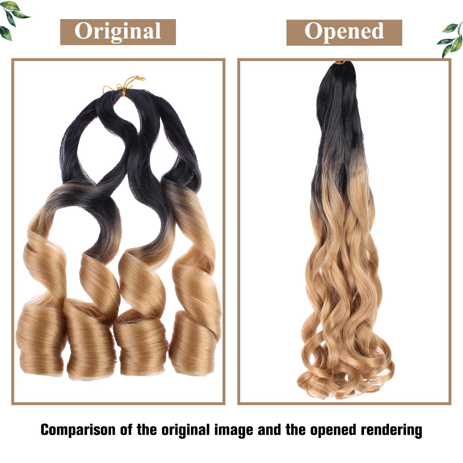 Cookoo 30 Inch 9 Packs Ombre Blonde French Curl Braiding Hair For Women Pre Stretched Curly Braiding Hair For Goddess Box Braid