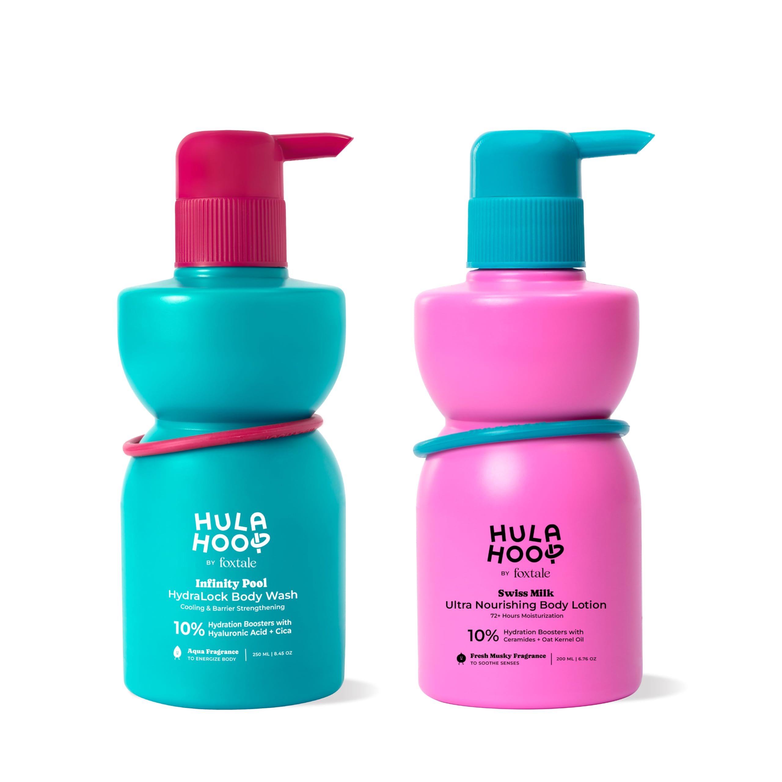 Hula Hoop Hydrating Body Wash & Lotion By Foxtale | With Hyaluronic Acid & Ceramides | 72-Hour Moisturization | For Soft & Glowi