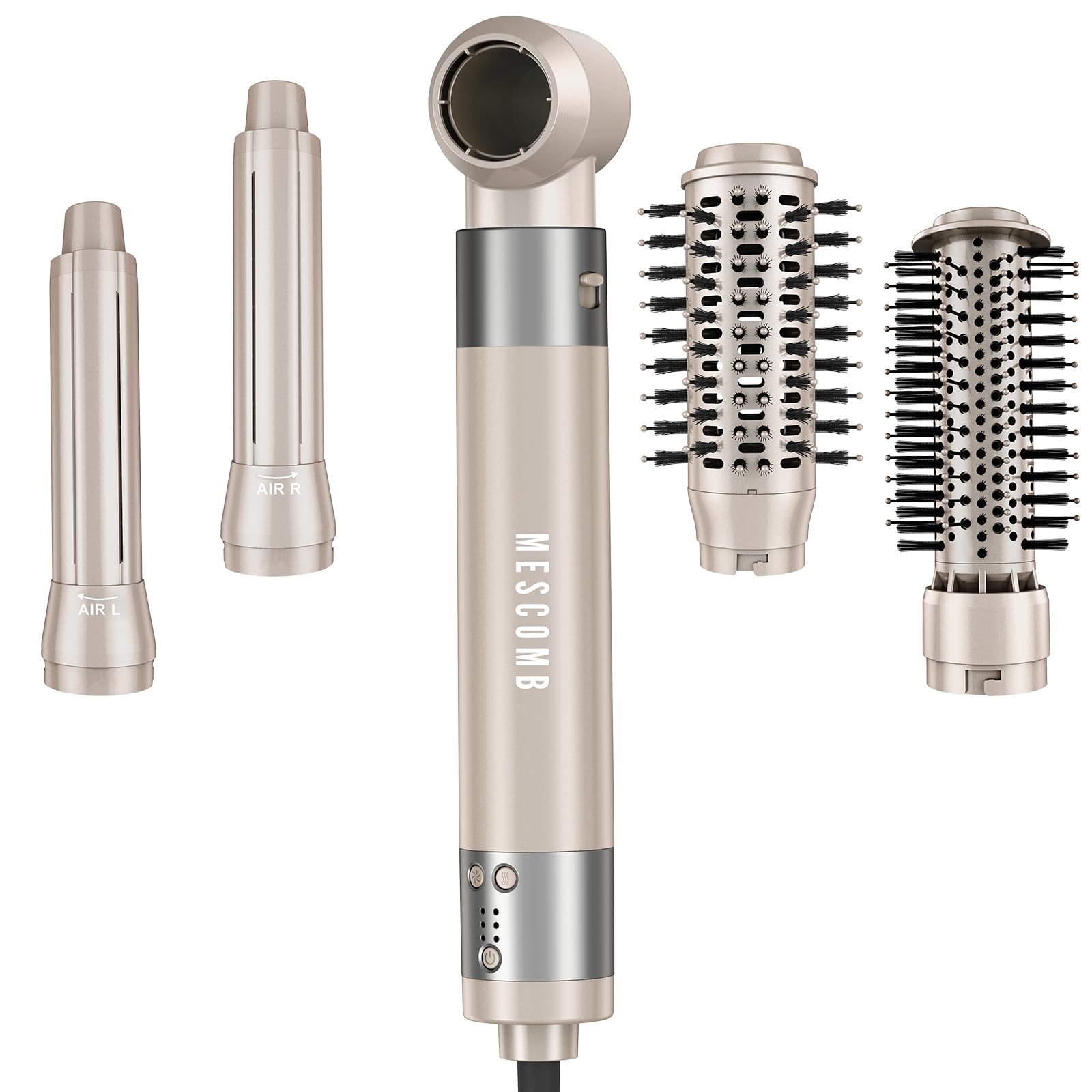 Hair Dryer 5 in 1 Hot Air Brush - 110,000 RPM High-Speed Negative Ionic Blow Dryer for Fast Drying, Multi-Styler with Auto-Wrap 