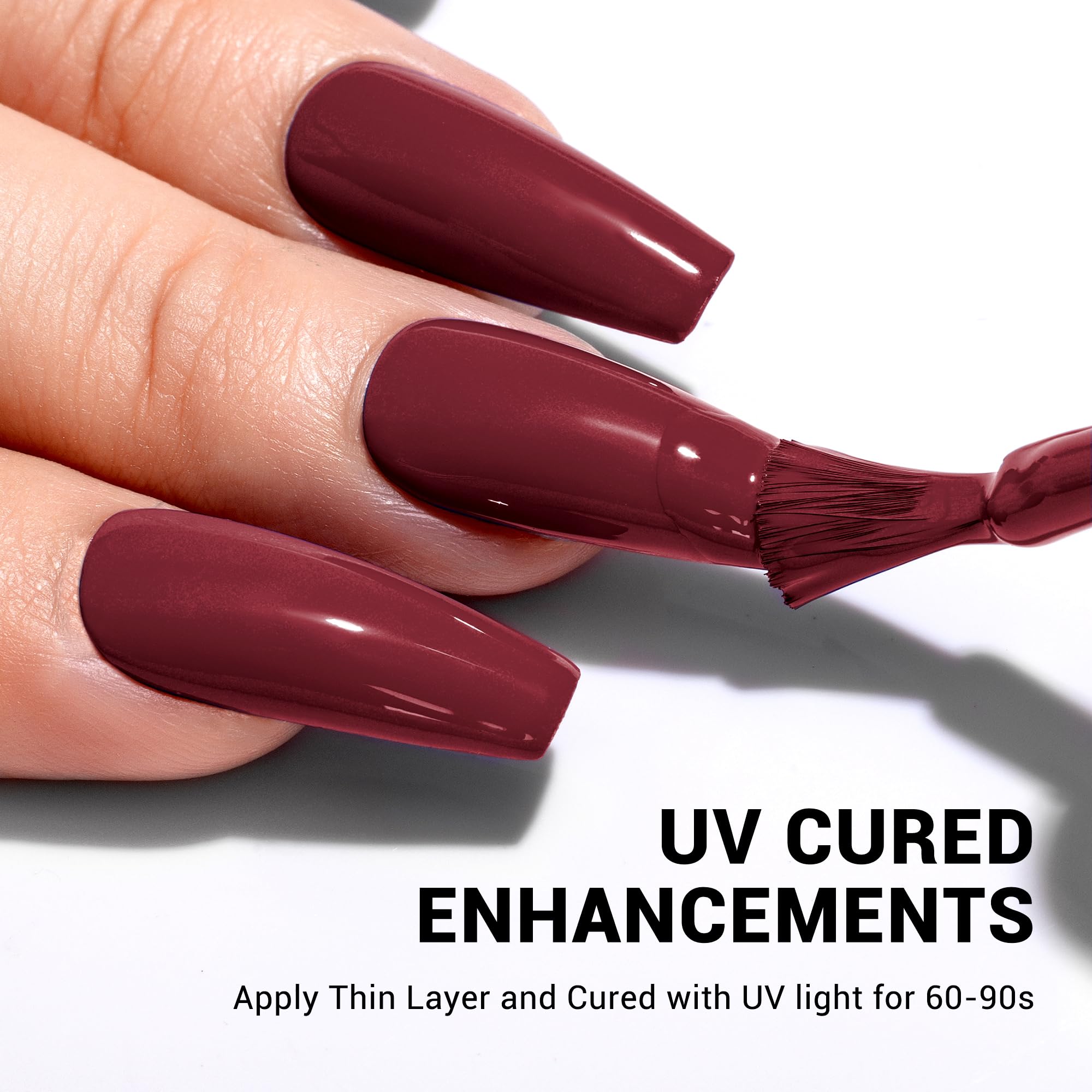 Melodysusie Thick Red Gel Nail Polish,0.5Fl Oz Burgundy Red Gel Polish Autumn Winter Color 1673, Soak Off Uv Led Nail Lamp Dark