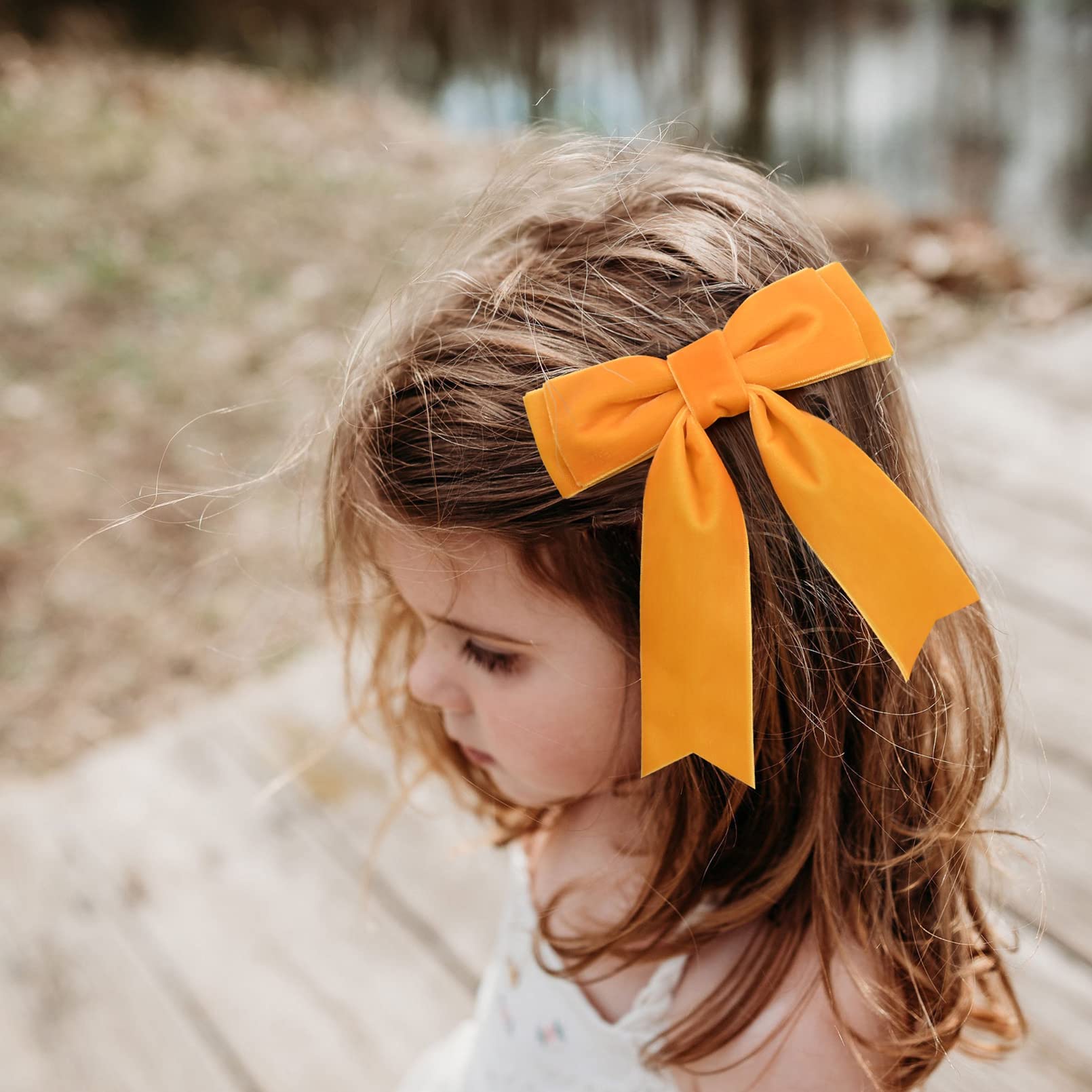 10Pcs 5'' Velvet Hair Bows Girls Hair Clips Ponytail Holder Accessories For Women Girls Toddlers