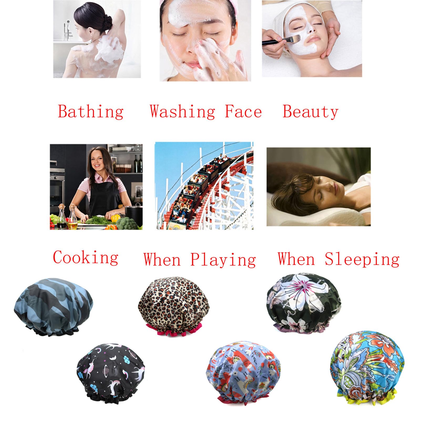 1 Pcs Waterproof Shower Cap For Women,Hair Treatment Bath Cap For Girls Spa Home Use,Travel And Hair Salon