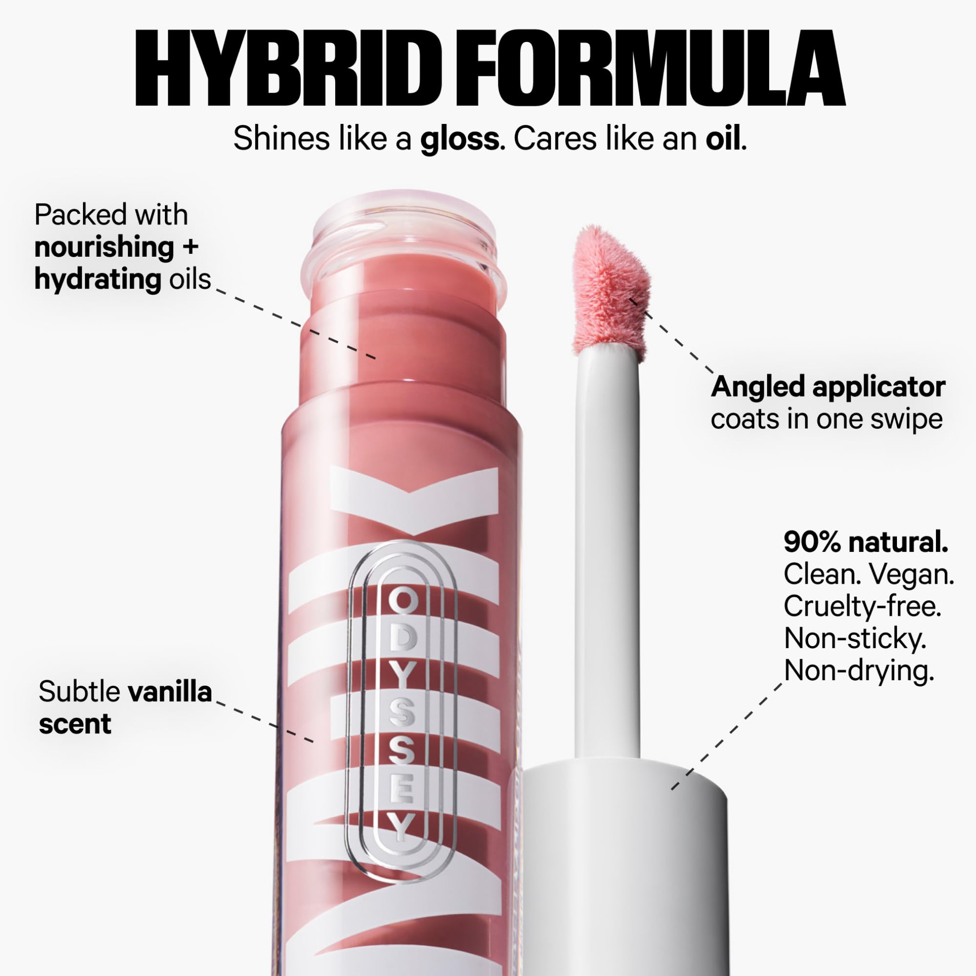 Milk Makeup Odyssey Lip Oil Gloss, Wander (Mauve) - 0.2 Oz - For Fuller And Glossy Lips - Long Lasting Moisture - Semi-Sheer Col