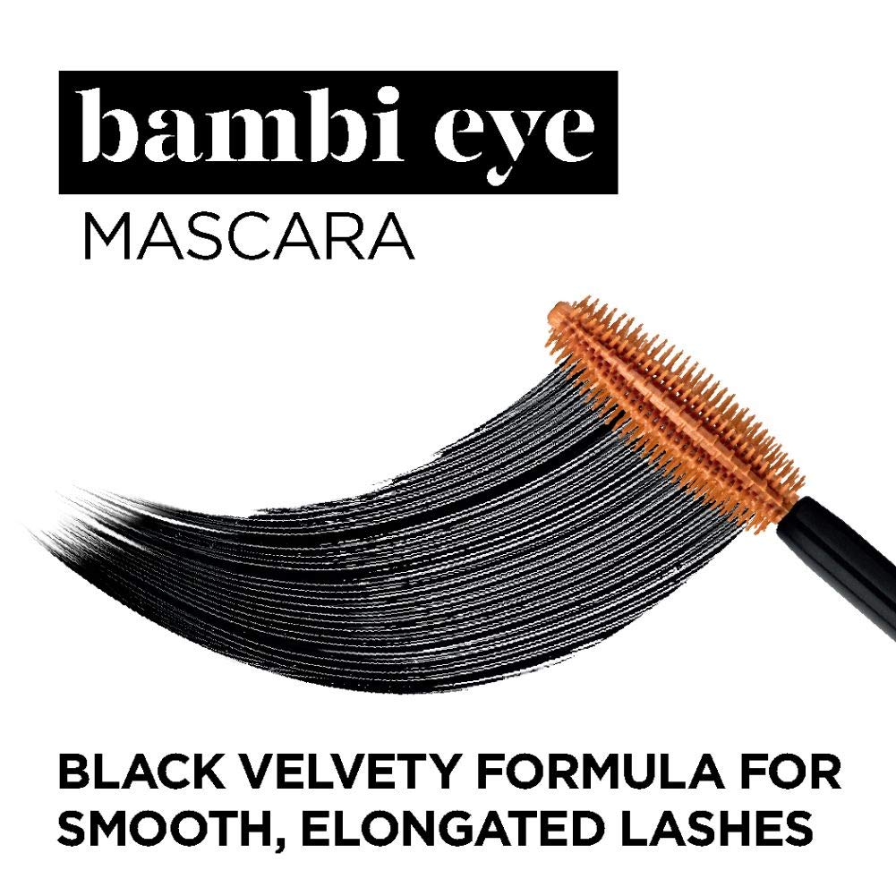 L'Oreal Paris Makeup Bambi Eye Mascara, Lasting Volume, Length & Lift, Doe-eye Definition, No Clumping, Washable, Blackest Black