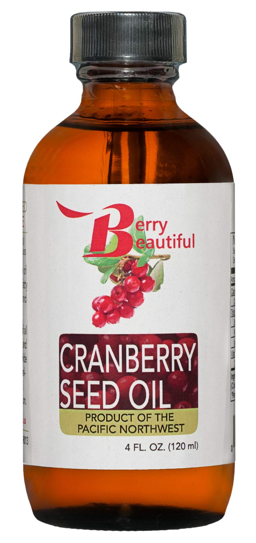 Berry Beautiful Cranberry Seed Oil - 4 fl oz - Cold-pressed from US grown Cranberries - Moisturizing for Face, Body & Hair