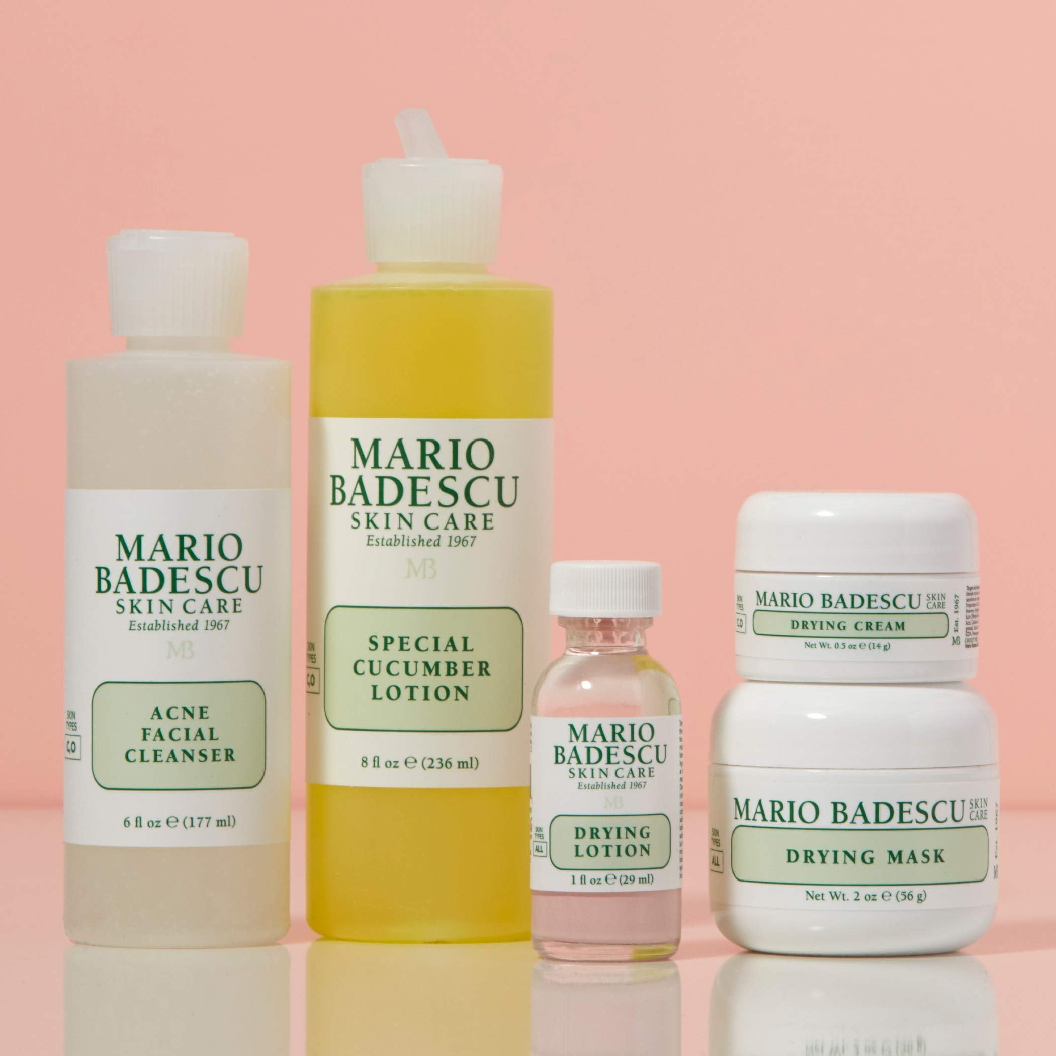 Mario Badescu Acne Control Face Kit with Facial Cleanser, Toner, Mask, Drying Lotion & Cream | Skin Care Set Ideal for Combinati