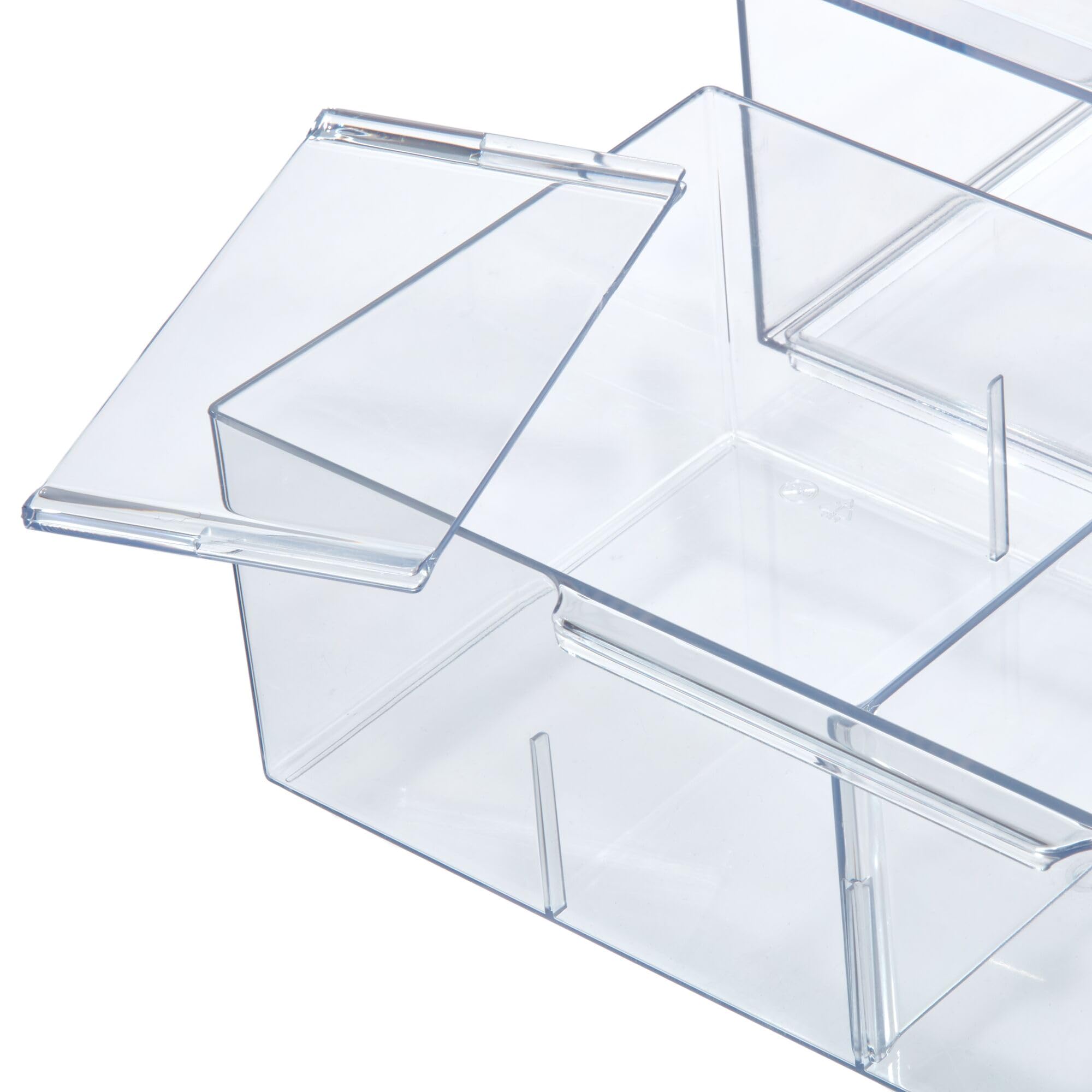 iDesign The Sarah Tanno Collection Plastic Cosmetic Drawer Organizer, Clear/White Large