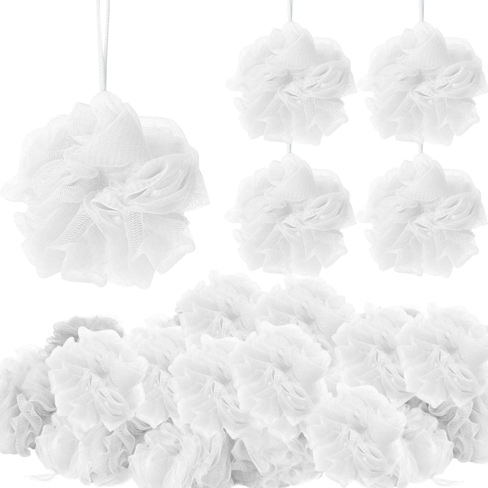 Chengu 80 Pcs Loofah Bulk Sponge Bath Sponges For Shower Bath Loofah Bulk Shower Pouf Shower Puff Wash Body Pouf Mesh Loofah Exf