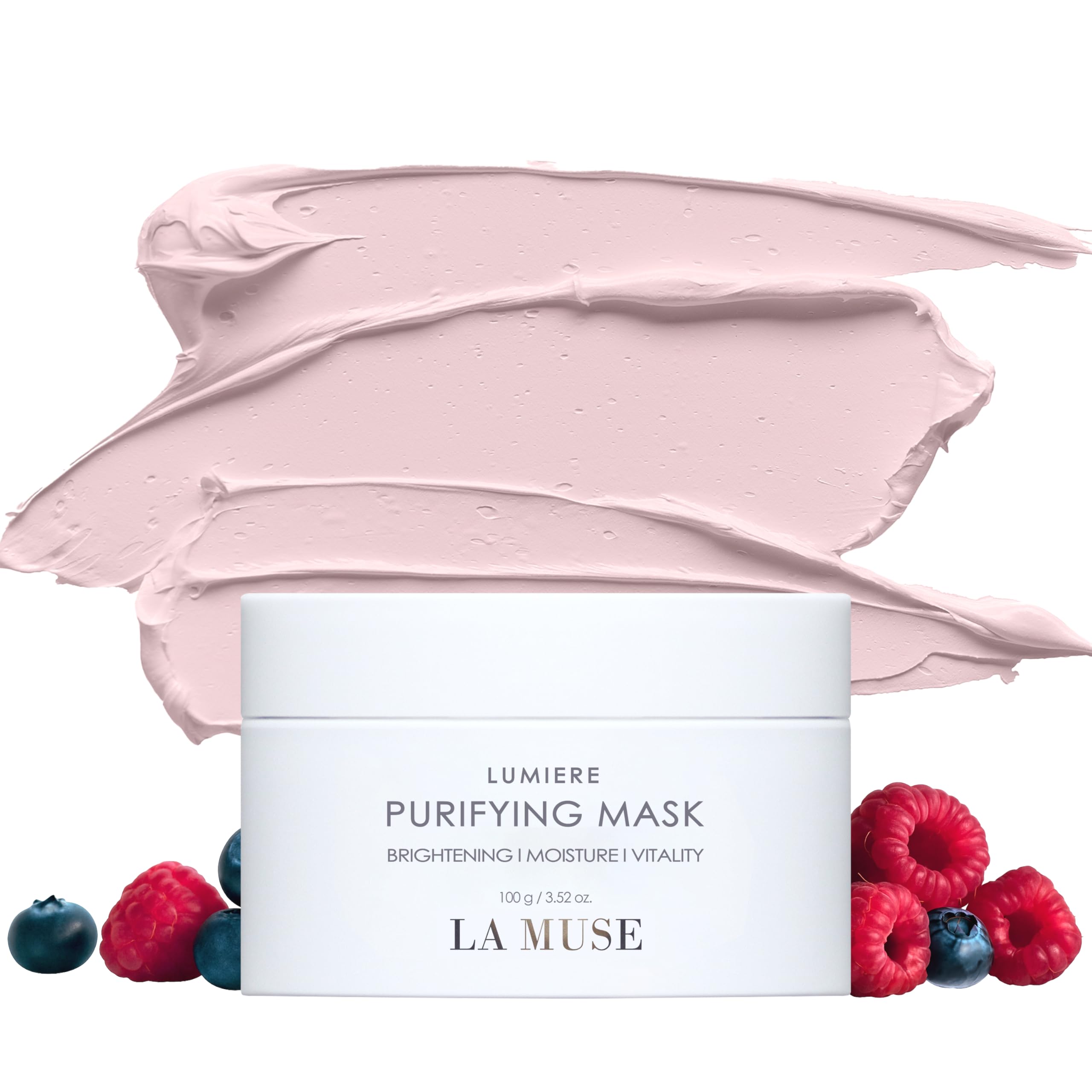 LA MUSE Lumiere Purifying Clay Mask | Korean Deep Pore Cleansing for Oily & BlemishProne Skin | Kaolin Detoxes Pores & Controls