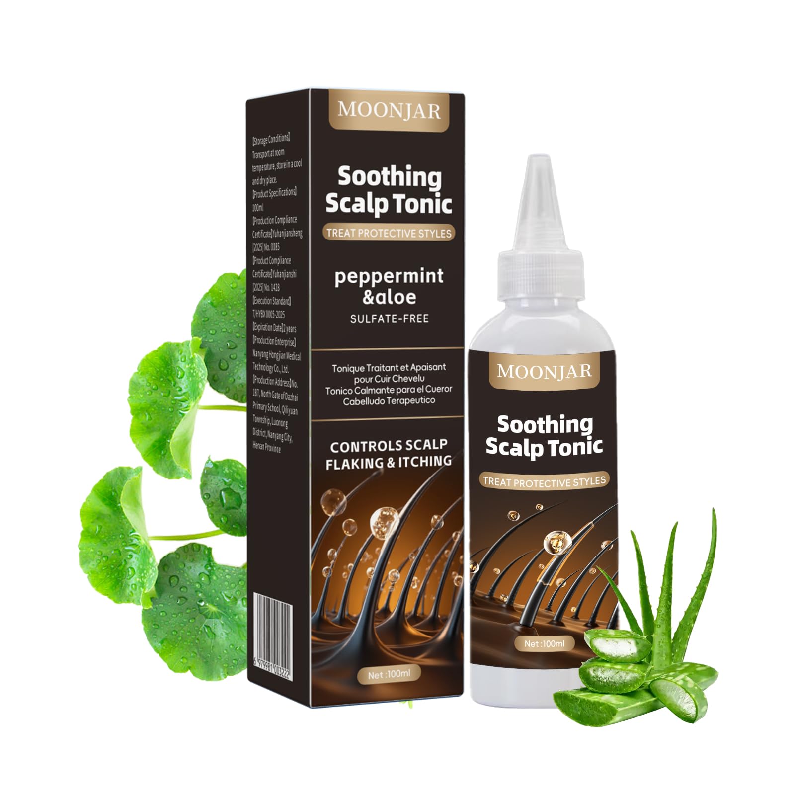 Scalp Stimulator Hair Growth Oil, Cold Pressed Mint and Rosemary Blend with Grapeseed for Hair Growth, Organic Natural Leave in,