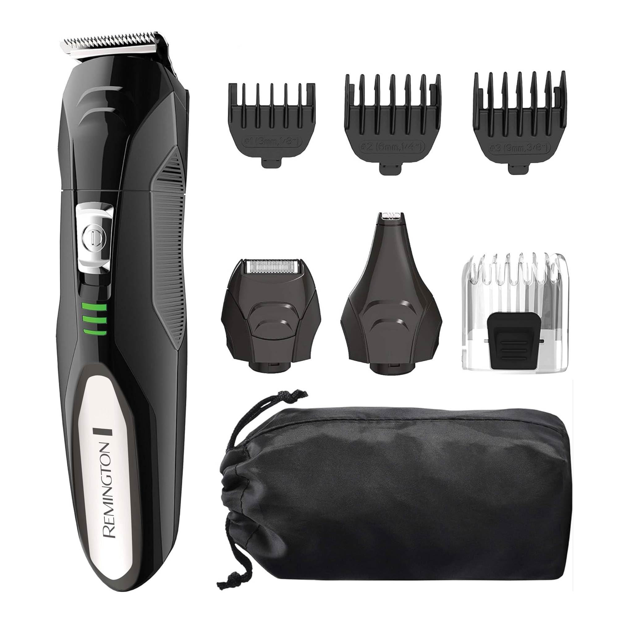 Remington All-in-One Grooming Kit, Lithium Powered, 8 Piece Set with Trimmer, Men's Shaver, Clippers, Beard and Stubble Combs, B