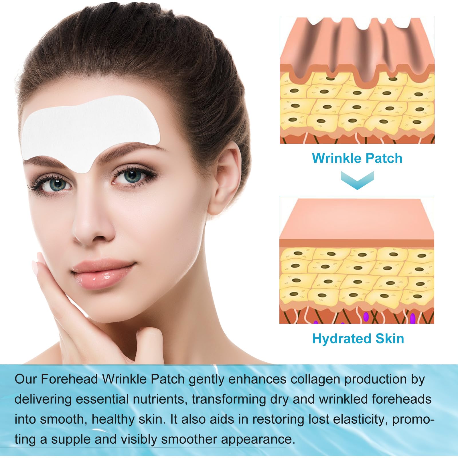 Frovetani Forehead Wrinkle Patches 12PCS, Gental Natural with Aloe, Collagen and Vitamin E, Smooth Fine Lines & Wrinkles, Anti-W