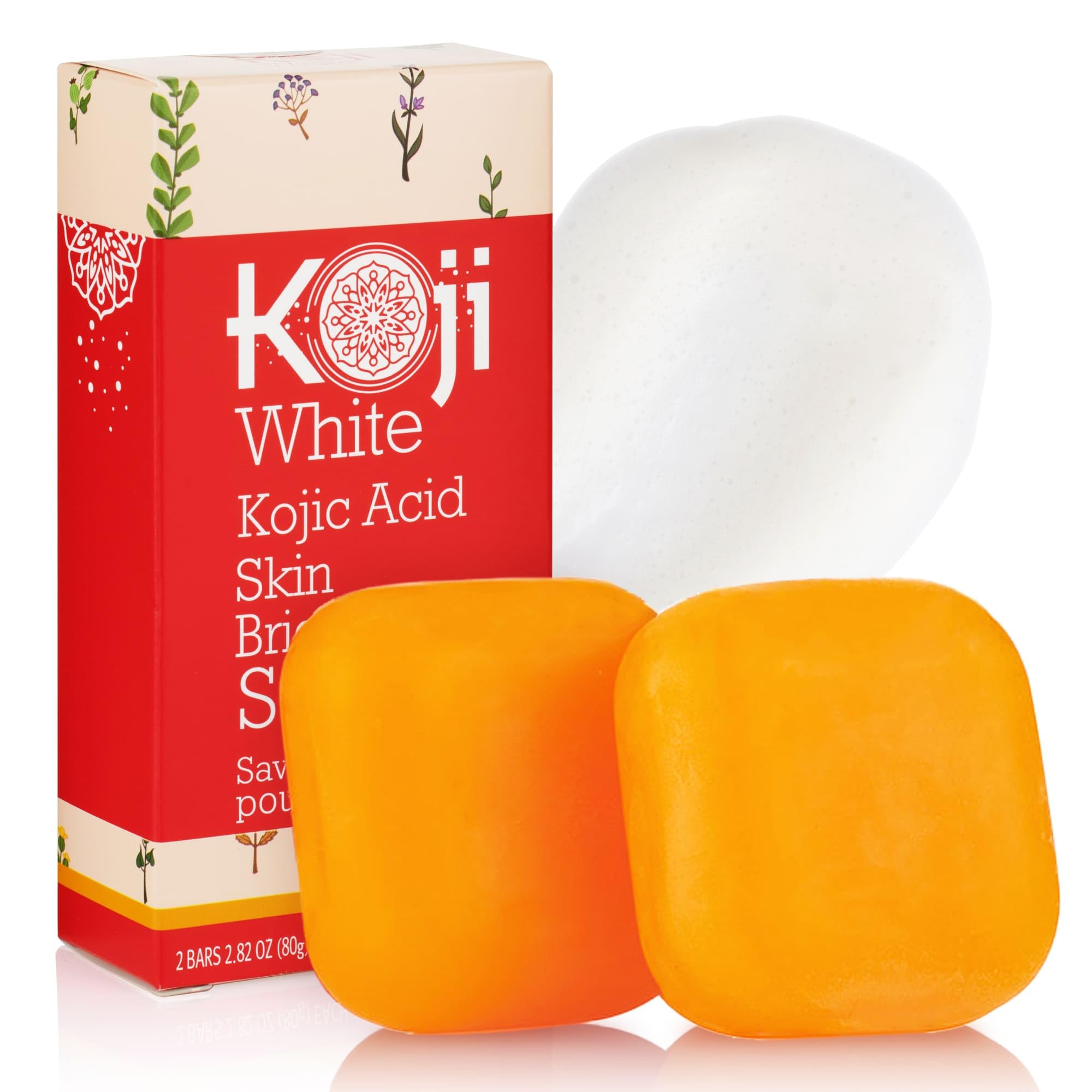 Pure Kojic Acid Skin Brightening Soap For Reduce Dark Spots & Glowing Skin, Moisturizing For Face & Body, Reduce Acne Scars, Mel