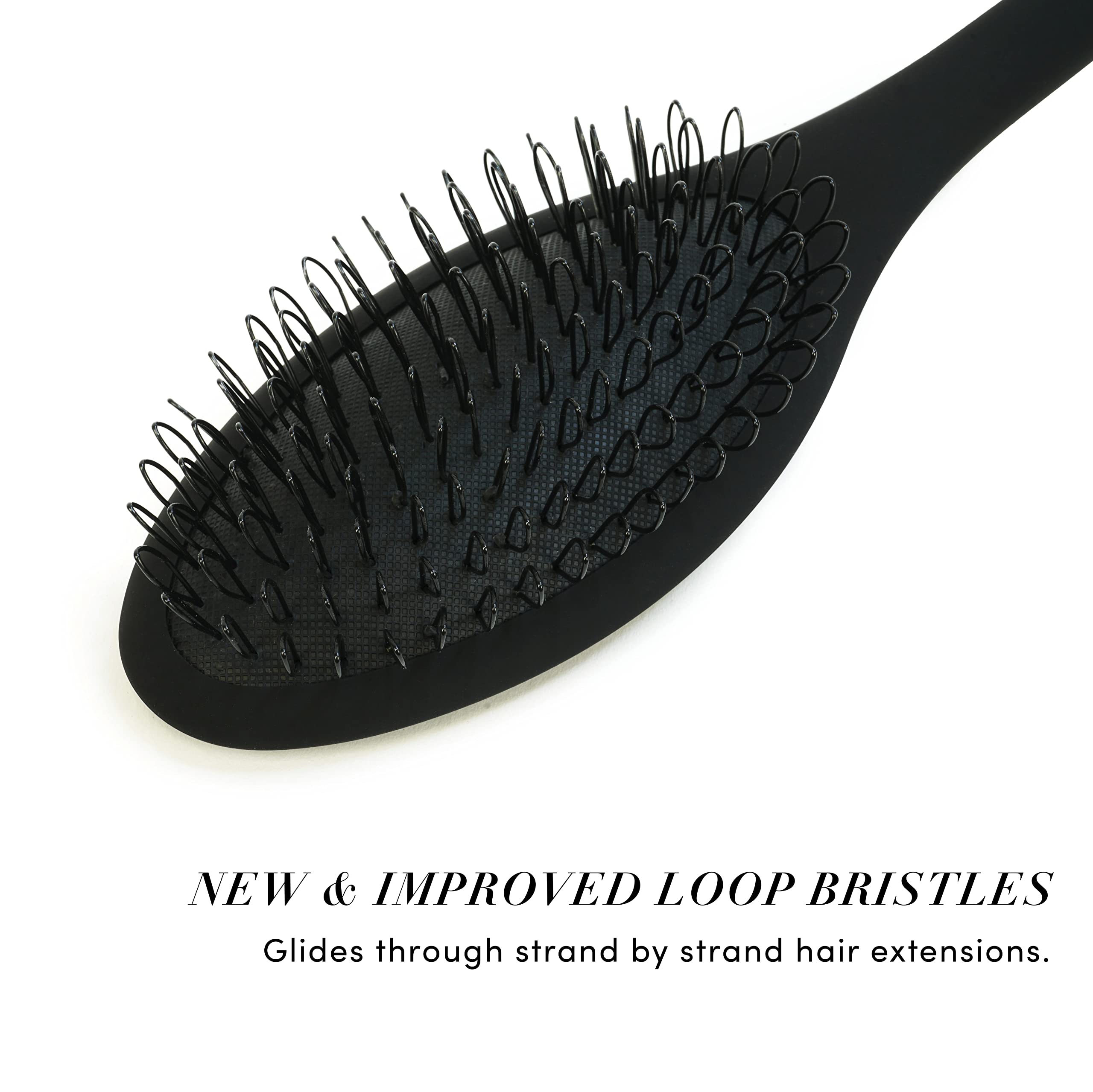 The Hair Shop Black Loop Brush - Salon Professional Grade With Matted Black And Ergonomic Design - Safe Detangler Tool For 100%