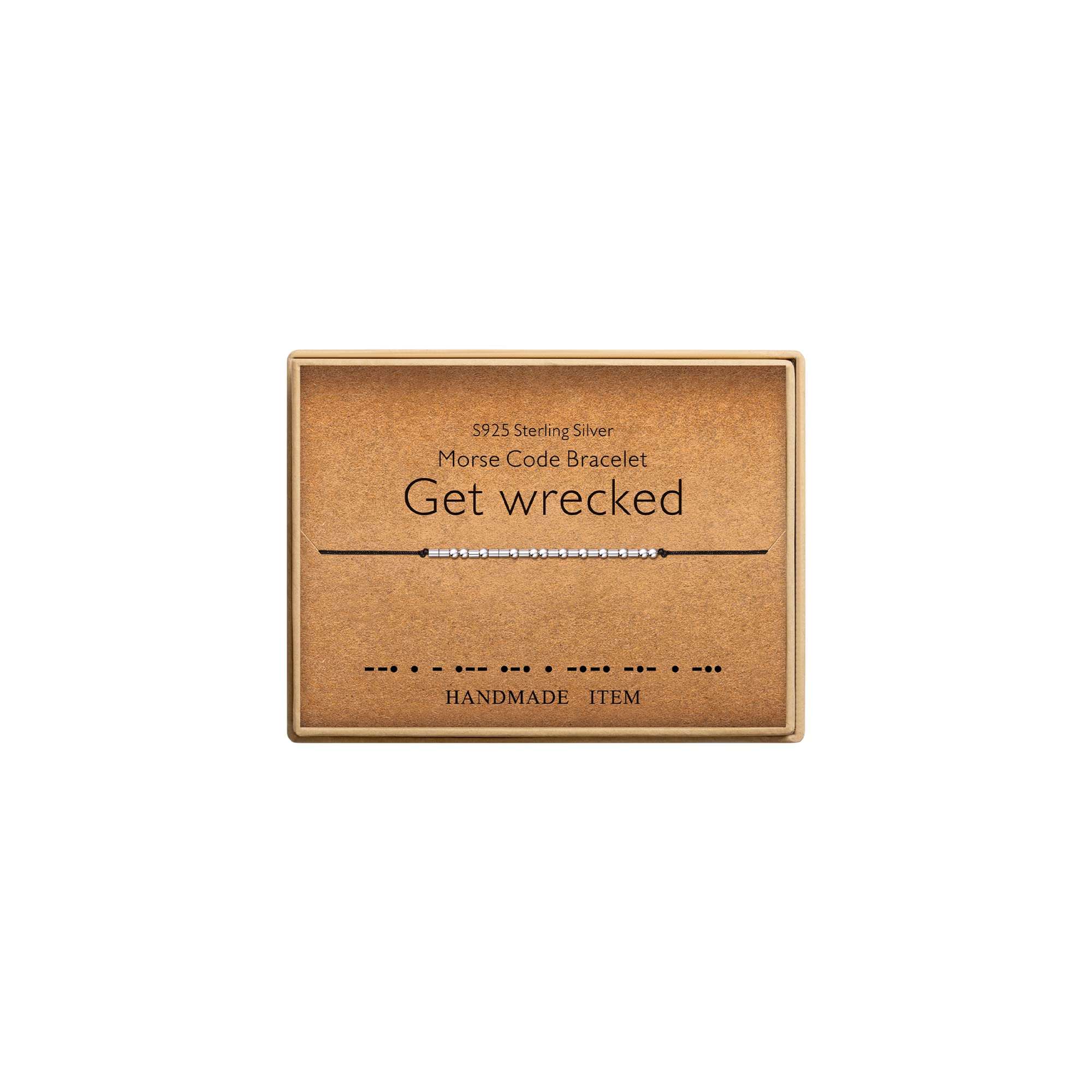 KGBNCIE Inspirational Gifts for Women, Morse Code Funny Gifts Bracelets for Women, Morse Code Bracelets Friend (55 Get wrecked)