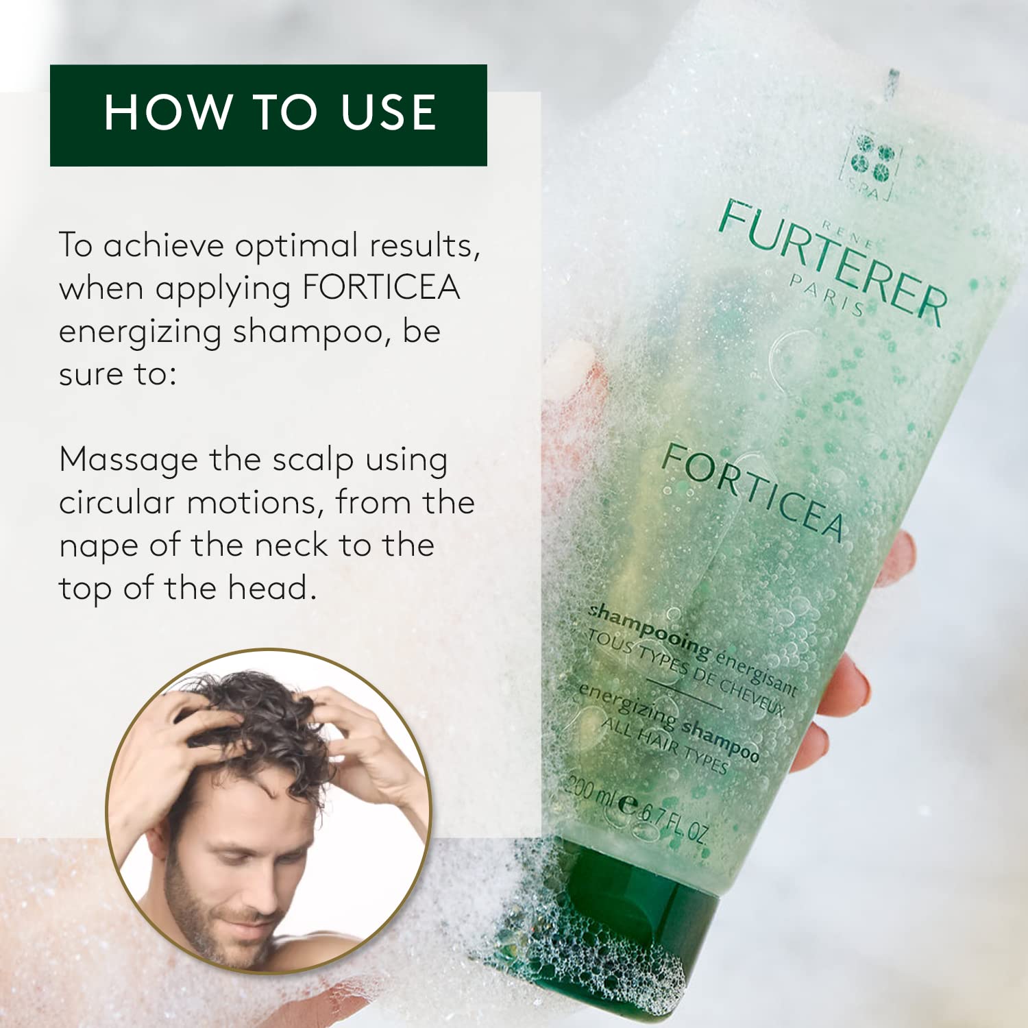Rene Furterer Forticea Strengthening Vitality Shampoo - Guarana Extract & Essential Oils 6.7 Fl Oz.