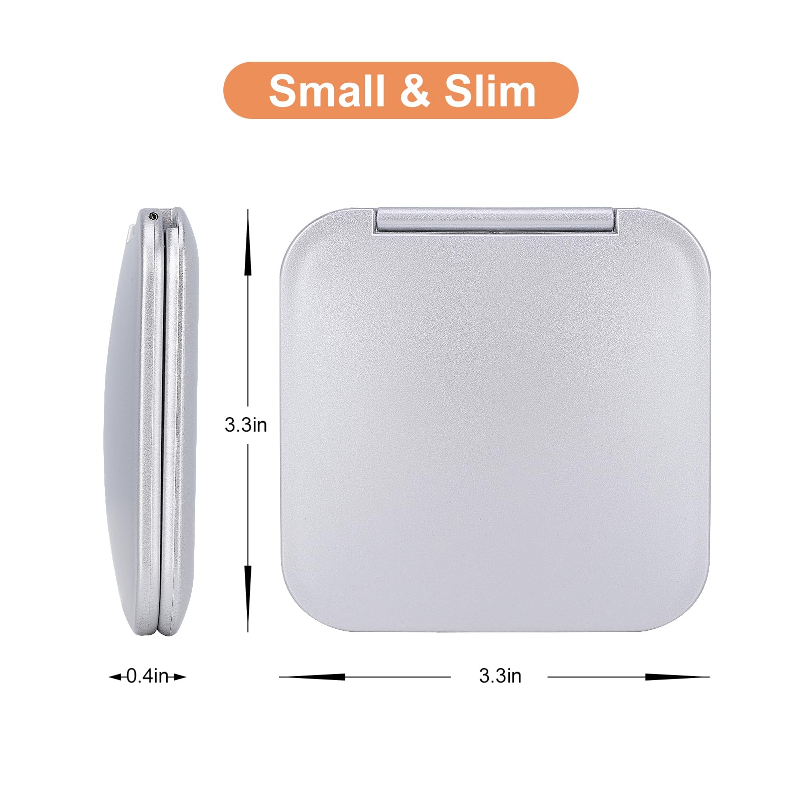 Compact 15X Magnifying Makeup Mirror For Travel, Small Pocket Mirror - Handy Foldable & Portable 2-Sided With 15X Magnifying And