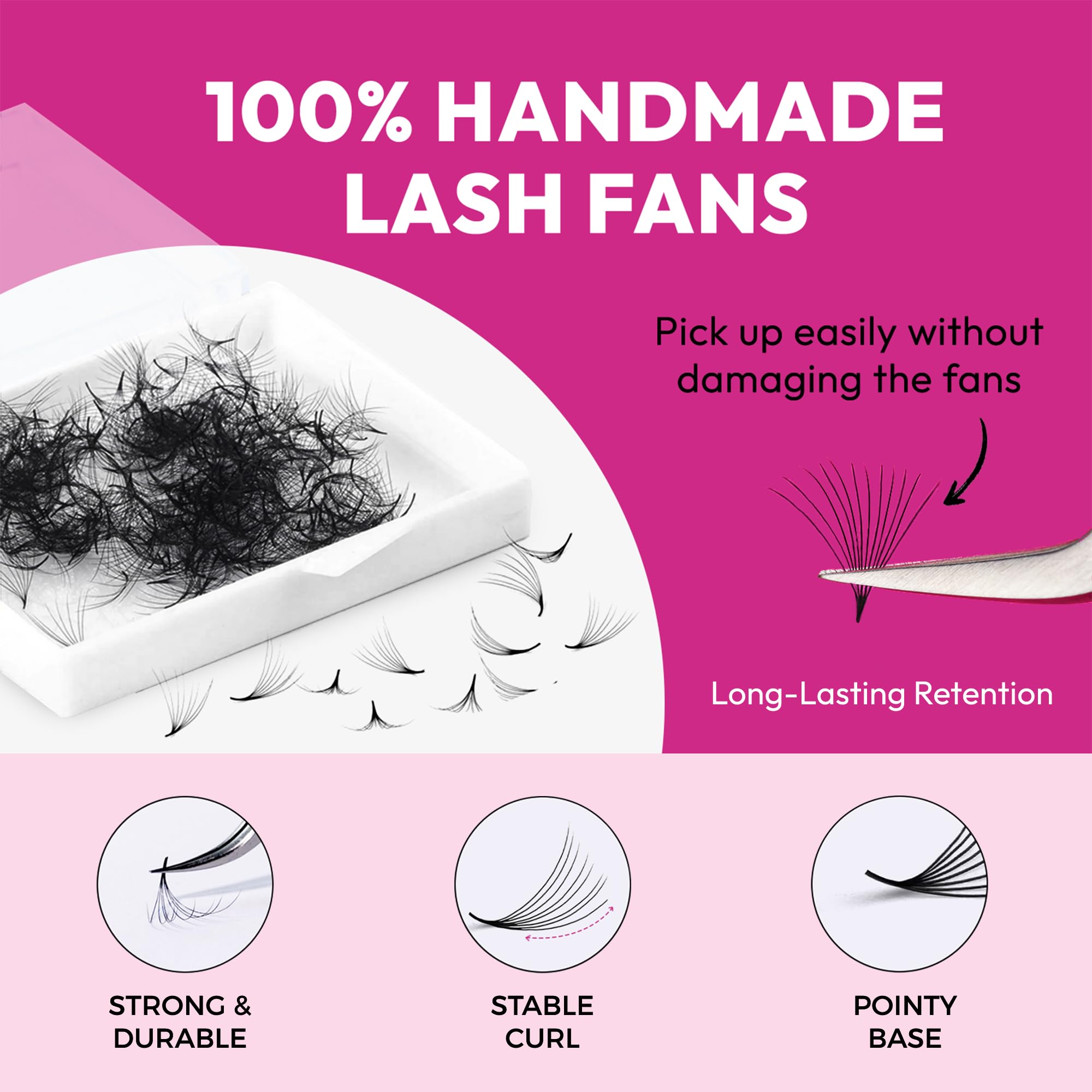Eyesy Lash 500 Promade Fans - 10D 0.07 Size 10Mm Curl C - Premade Lash Fans For Eyelash Extensions Fluffy Mega Volume Lashes Han