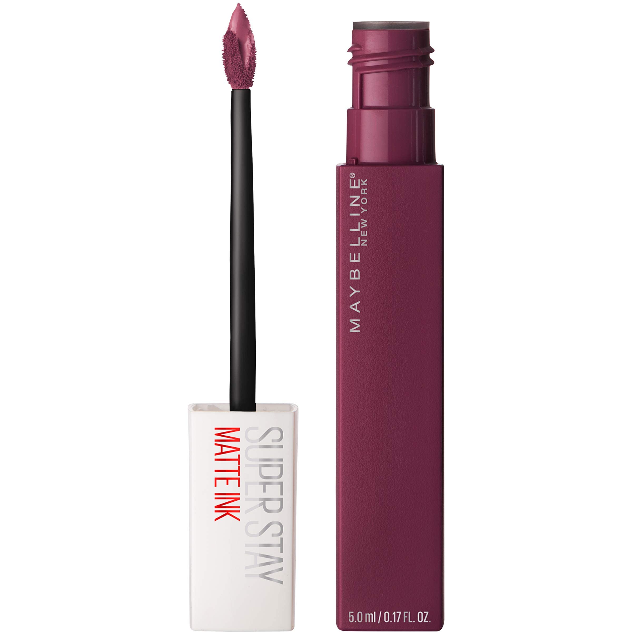 Maybelline Super Stay Matte Ink Liquid Lipstick Makeup, Long Lasting High Impact Color, Up To 16H Wear, Believer, Deep Plum, 1 C