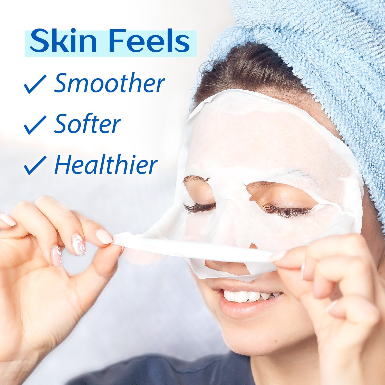 Ebanel Collagen Peptide Face Masks, 10 Pack Hydrating Anti-Aging Masks with Hyaluronic Acid & Vitamin C, Stem Cell Mask