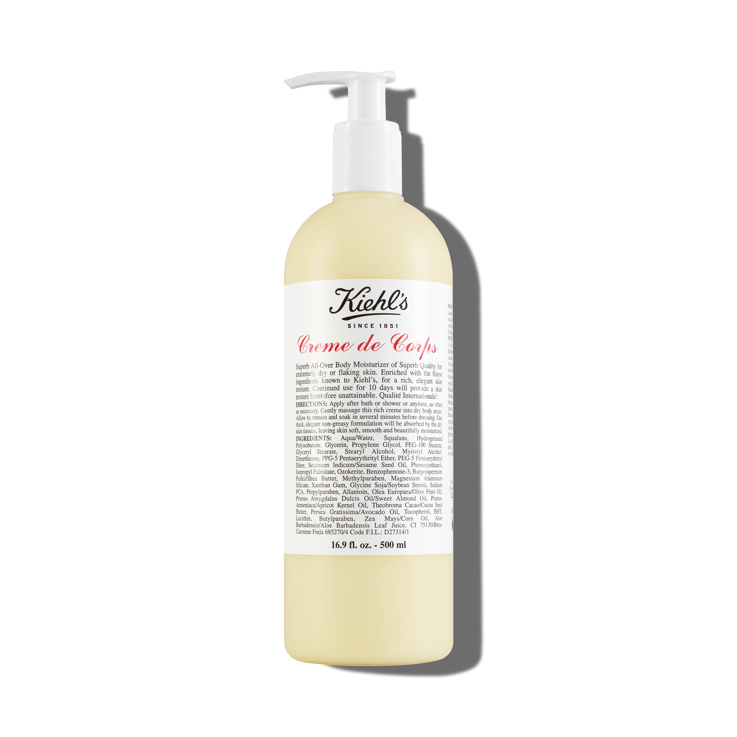 Kiehls Creme De Corps For Unisex Body Moisturizer 16.9 Ounce