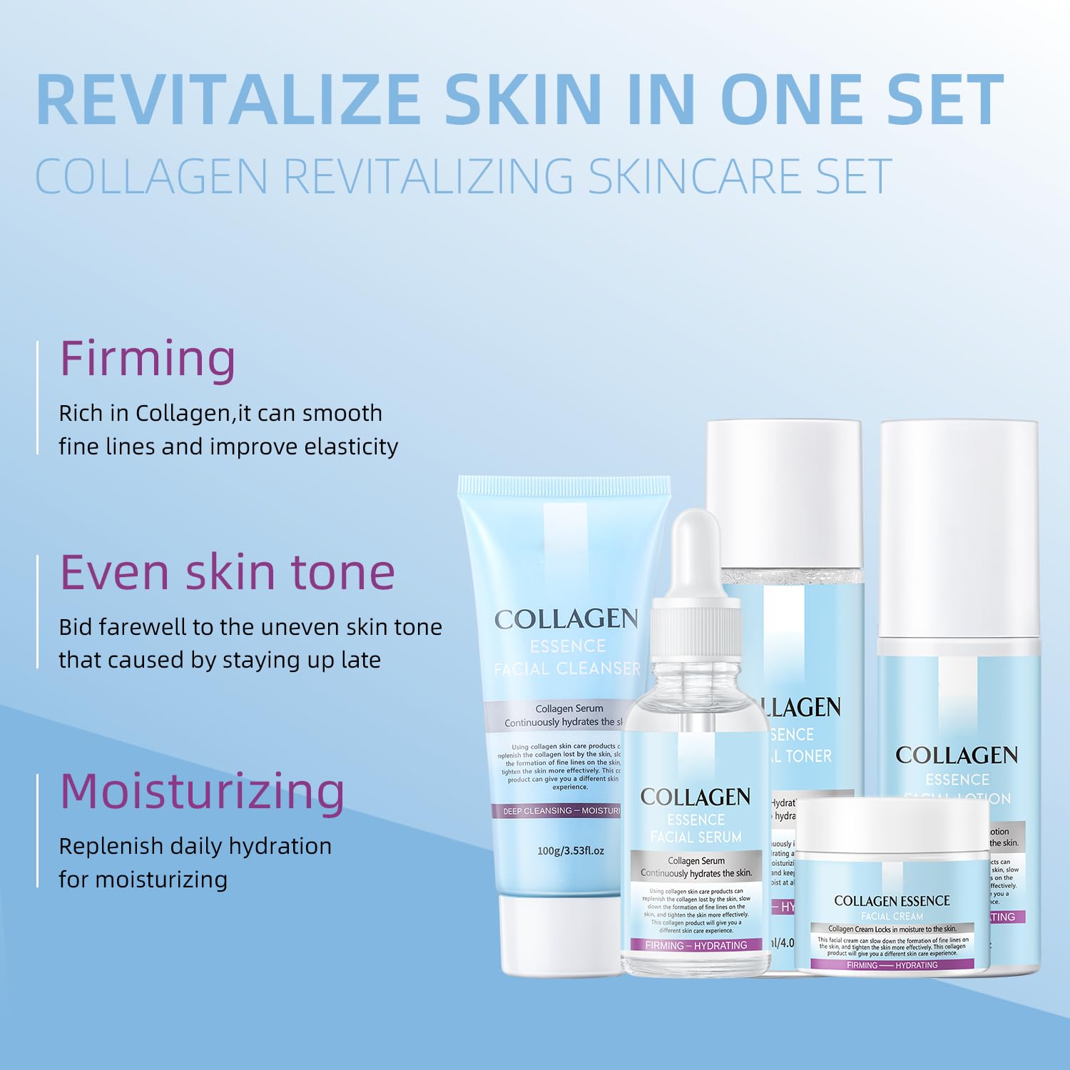 Skin Care Gift Set For Women, Valentine's Day Gifts, Anti Aging Skin Care Set With Collagen, Best Daily Hydrating Skin Care Kit,