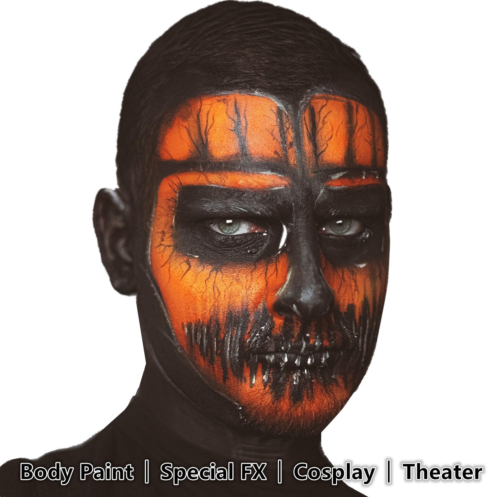 Go Ho Orange Face Paint,Water Based Cream Orange Body Paint Washable,Face Paint Kit Full Covers Oil-Free,Halloween Cosplay Sfx T