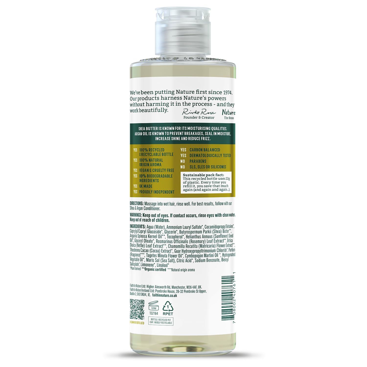 Faith in Nature Natural Shea & Argan Shampoo, Nourishing, Vegan & Cruelty Free, Parabens and SLS Free, for Normal to Dry Hair, 4