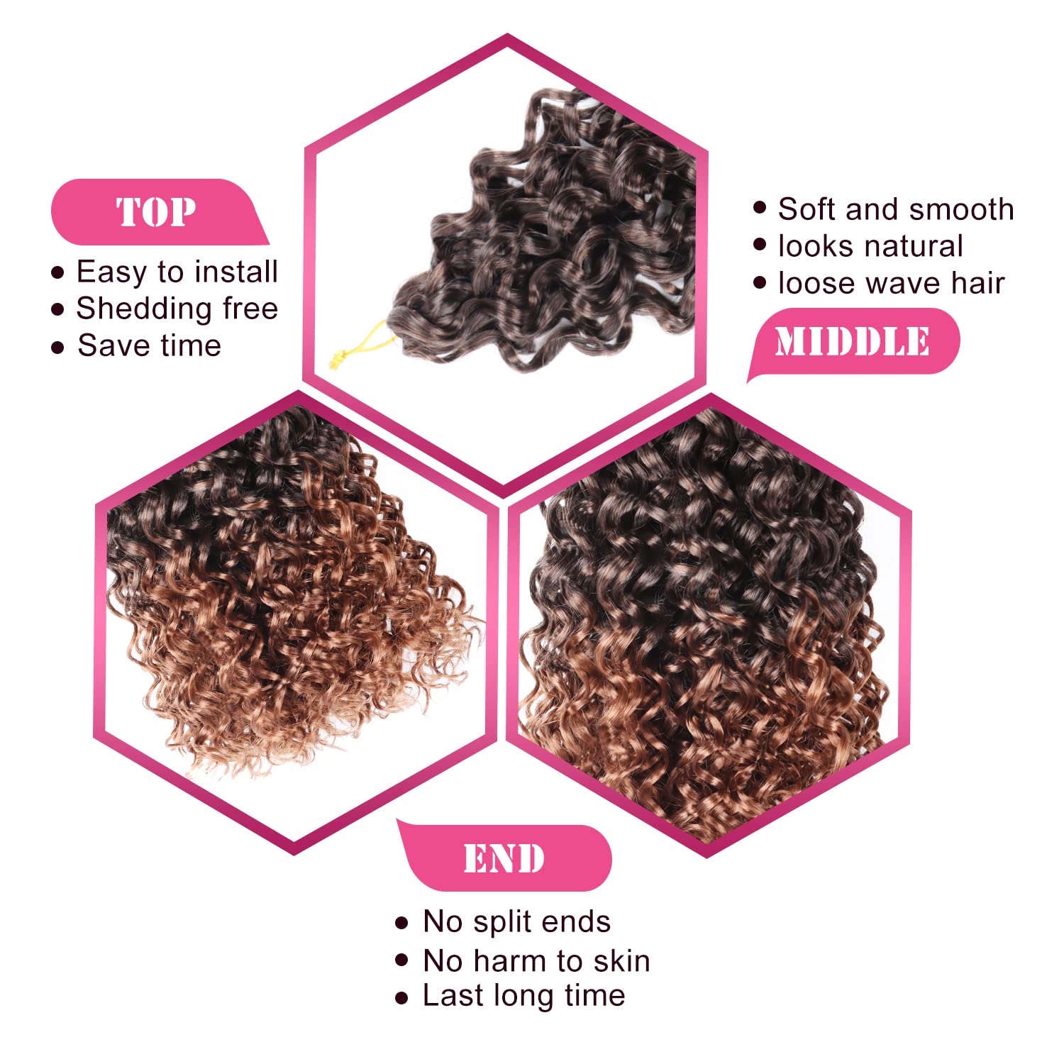 Gogo Curl Crochet Hair 14Inch 7 Packs Curly Hair Crochet For Women - Deep Wave Crochet Hair - Beach Curl Crochet Hair Synthetic