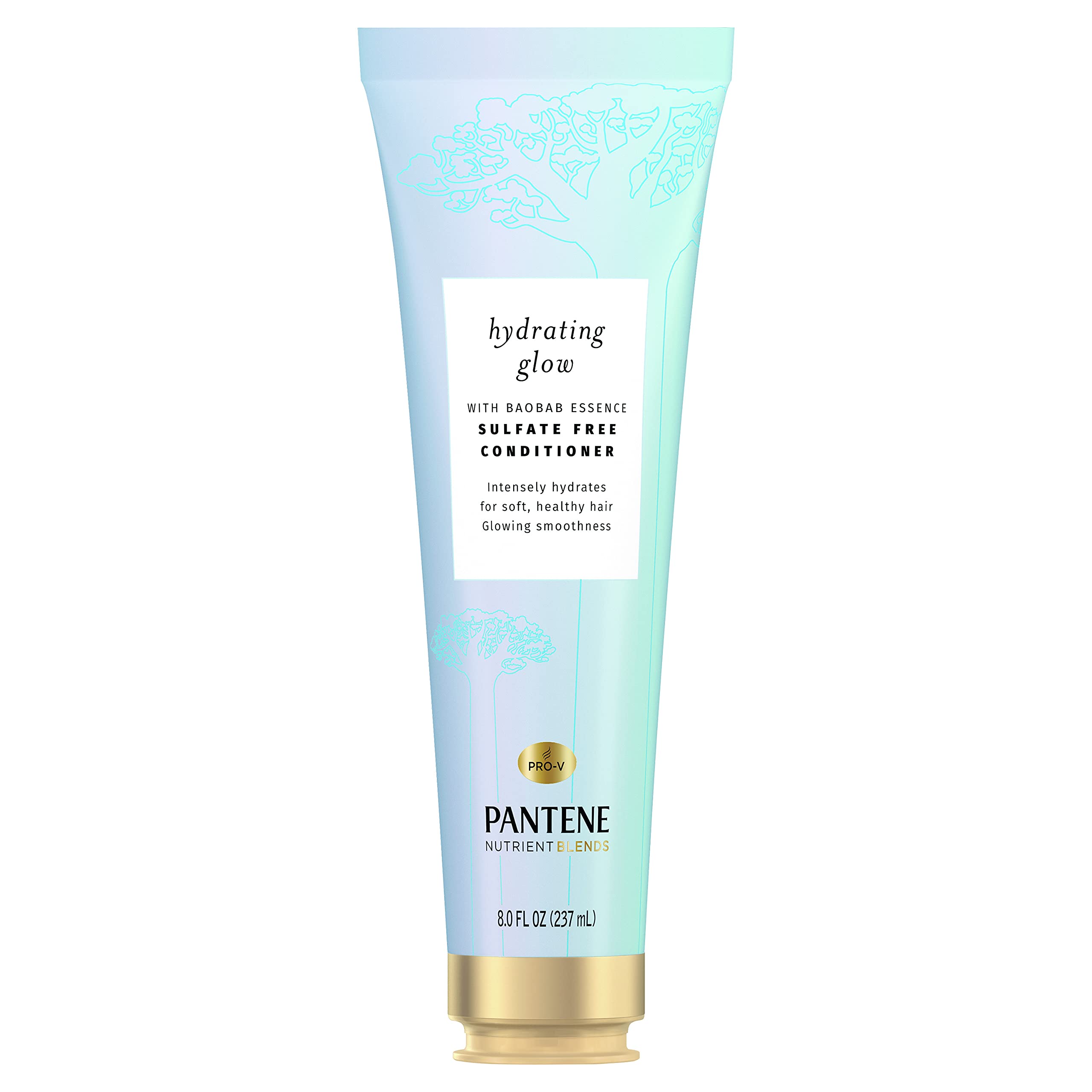 Pantene Sulfate Free Conditioner, Hydrates Dry Damaged Hair, Nutrient Blends with Baobab Essence, Safe for Color Treated Hair, 8