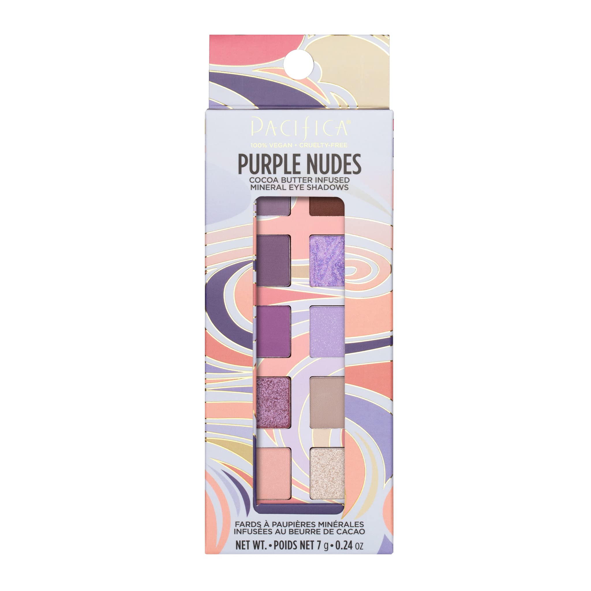 Pacifica Purple Nudes Eyeshadow Palette – 10 Shades, Talc-Free, Vegan, 0.24 oz