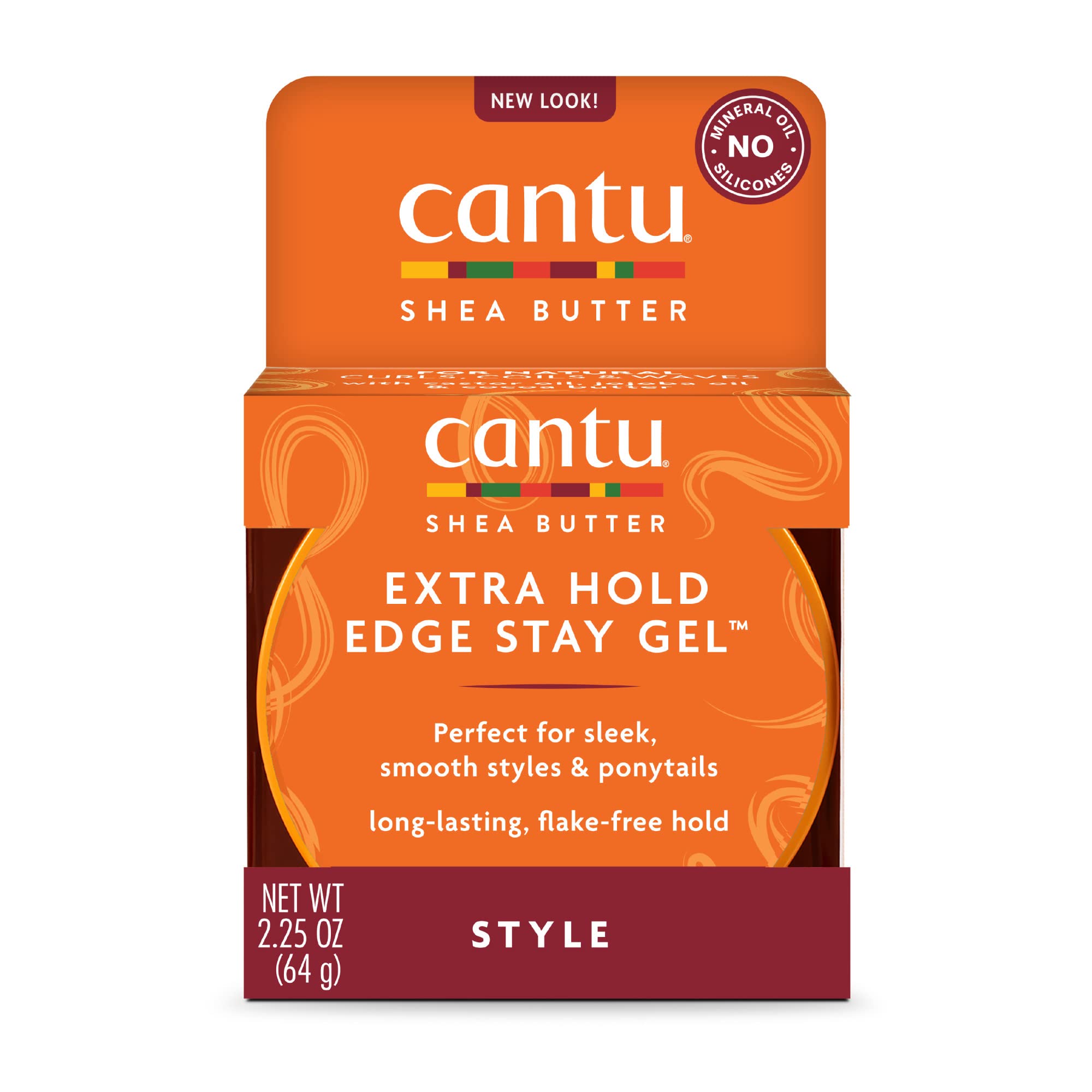 Cantu Extra Hold Edge Stay Gel With Shea Butter, 2.25 Oz (Packaging May Vary)