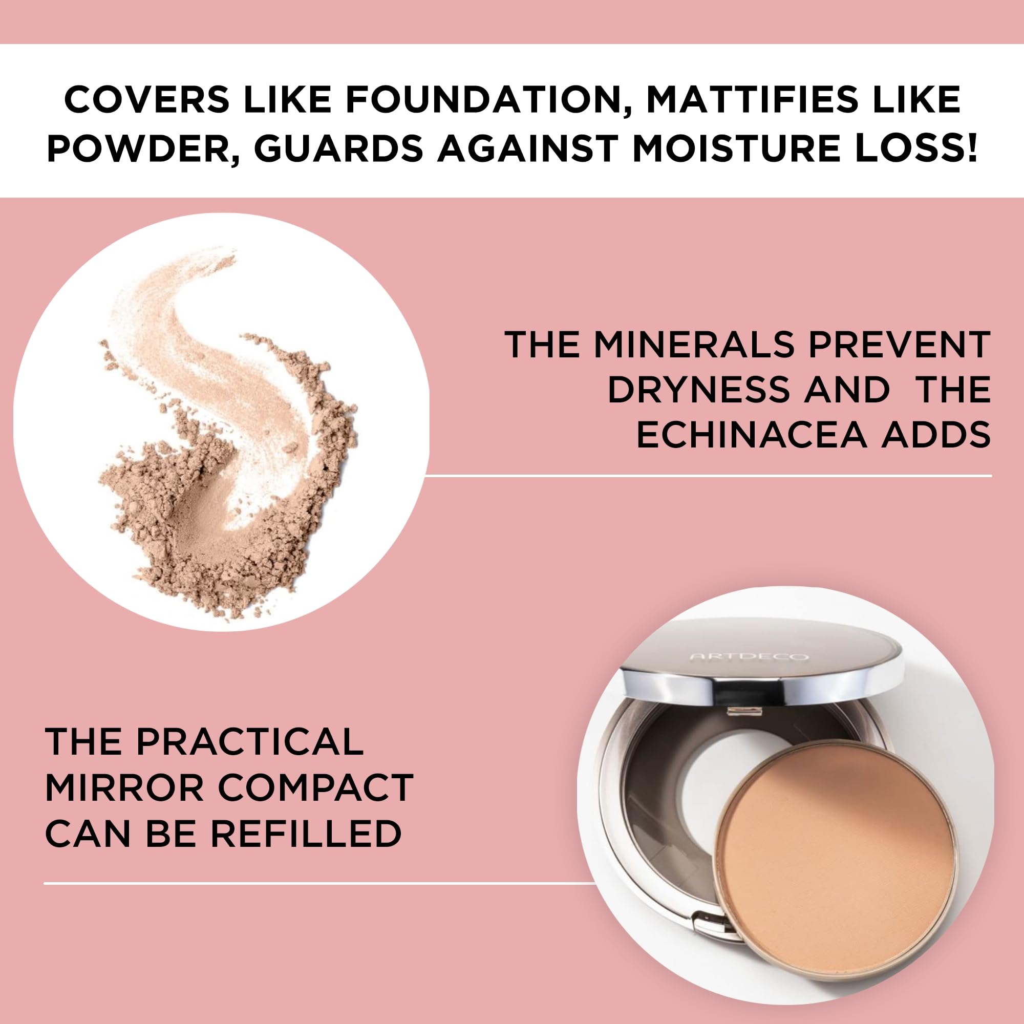 Artdeco Hydra Mineral Compact Foundation - Natural Peach N67 - Hydrating Loose Powder Compact For A Soft Matte Finish - Good Cov