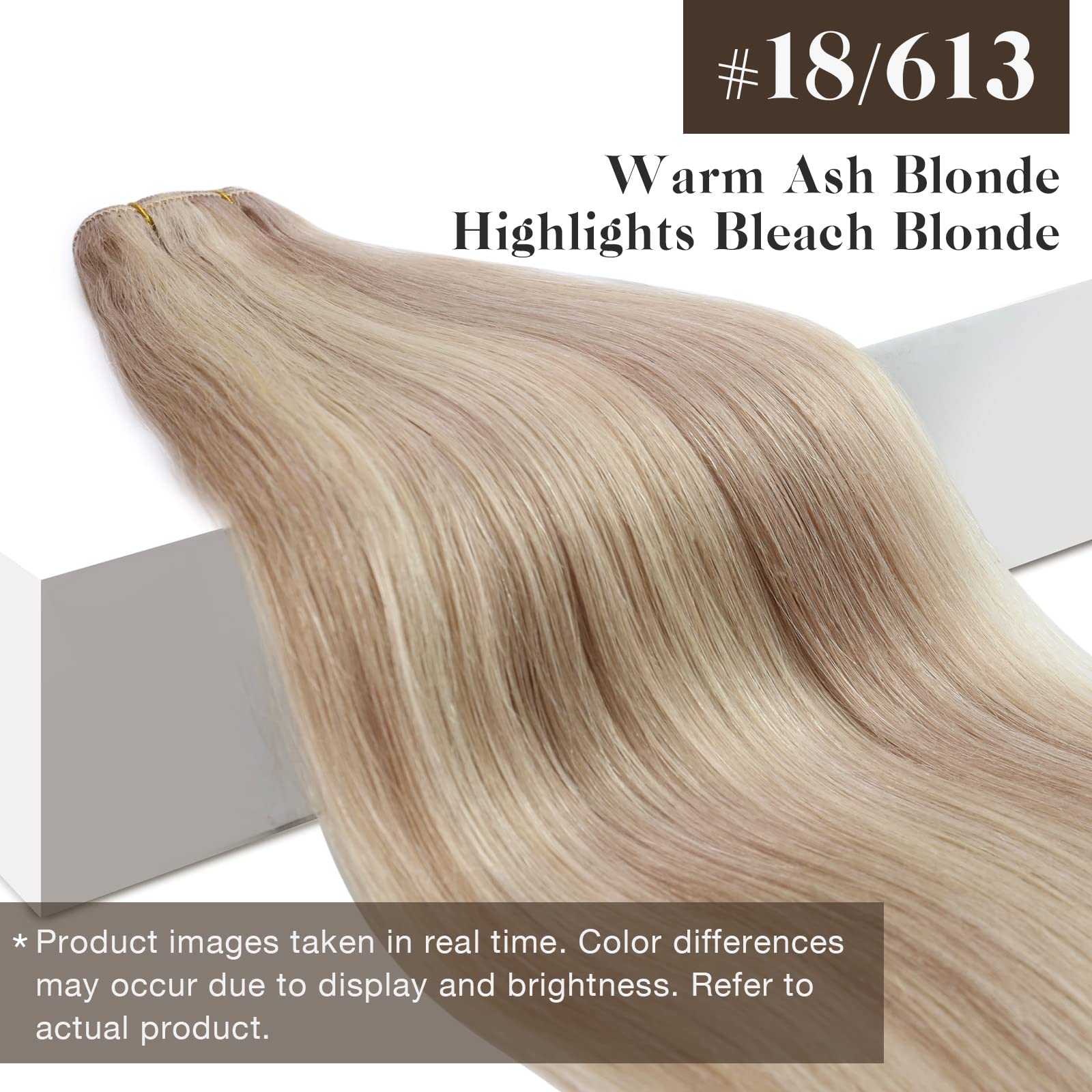 Sunny Weft Hair Extensions Human Hair Blonde Human Hair Sew In Extensions Ash Blonde Mix Bleach Blonde Highlights Weft Human Hai
