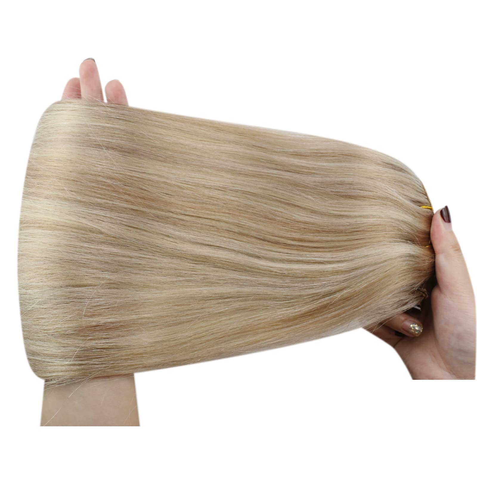 Sunny Blonde Clip In Hair Extensions Human Hair Remy Hair Extensions Clip In Invisible Clip In Blonde Hair Extensions Ash Blonde