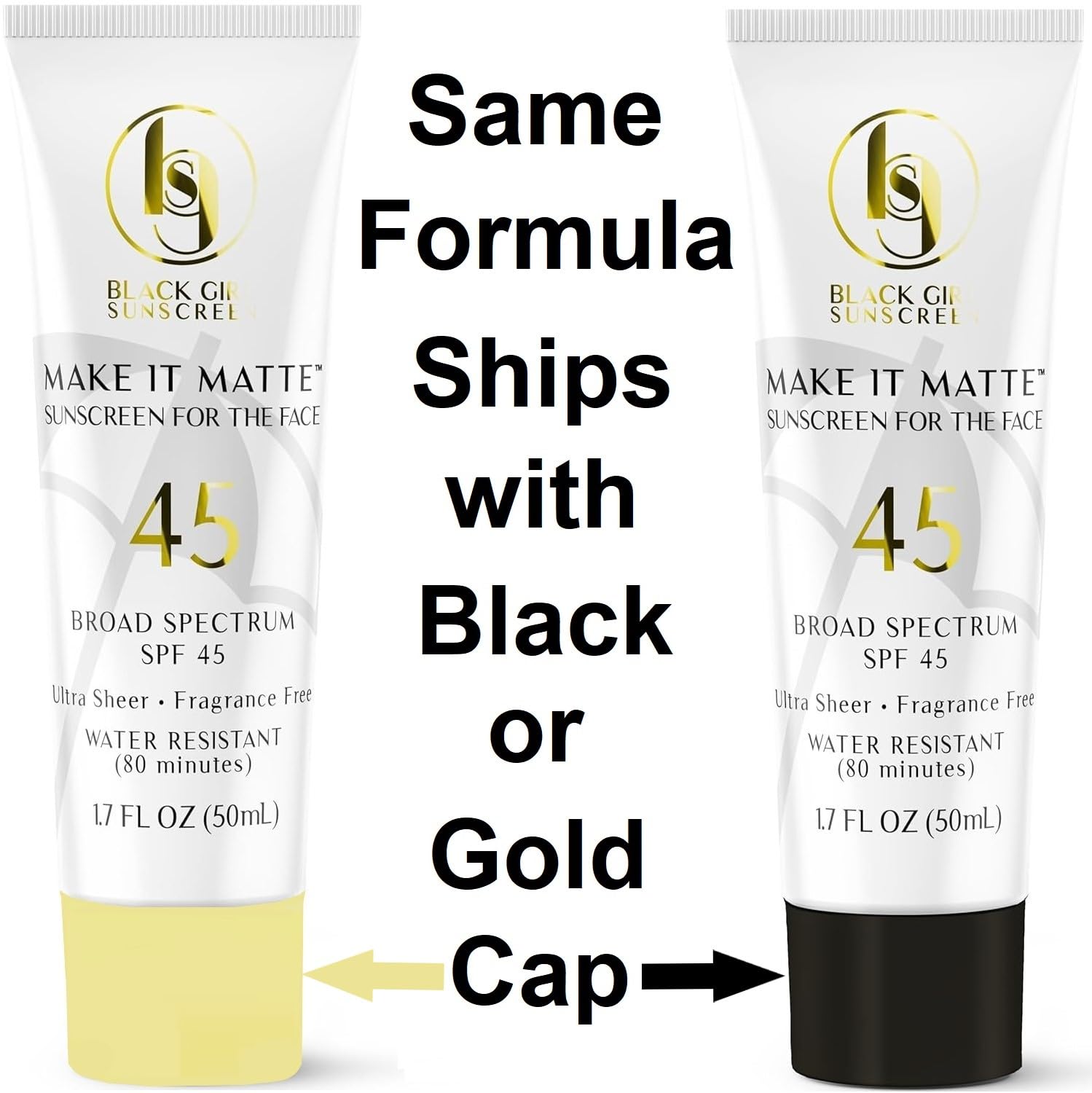 BLACK GIRL SUNSCREEN Make It Matte SPF 45 - Clear Face Sunscreen, 1.7 Fl Oz, No White Residue, Vegan, Broad Spectrum, Matte Finish