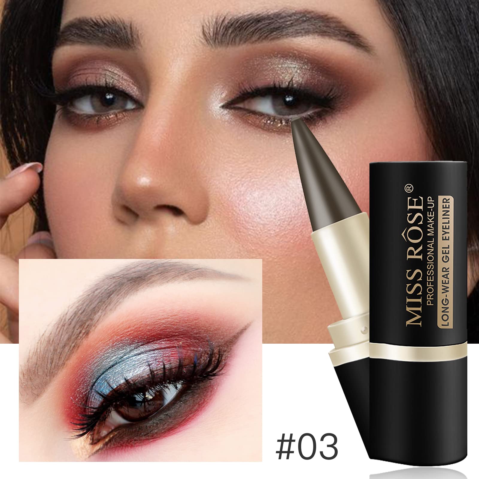 Lokfar 2 Pcs Gel Eyeliner Set, Cream Eyeliner Tool Smudge Proof And Waterproof Eyeliner Pencil Matte Brown Eye-Liner Pencil Tatt